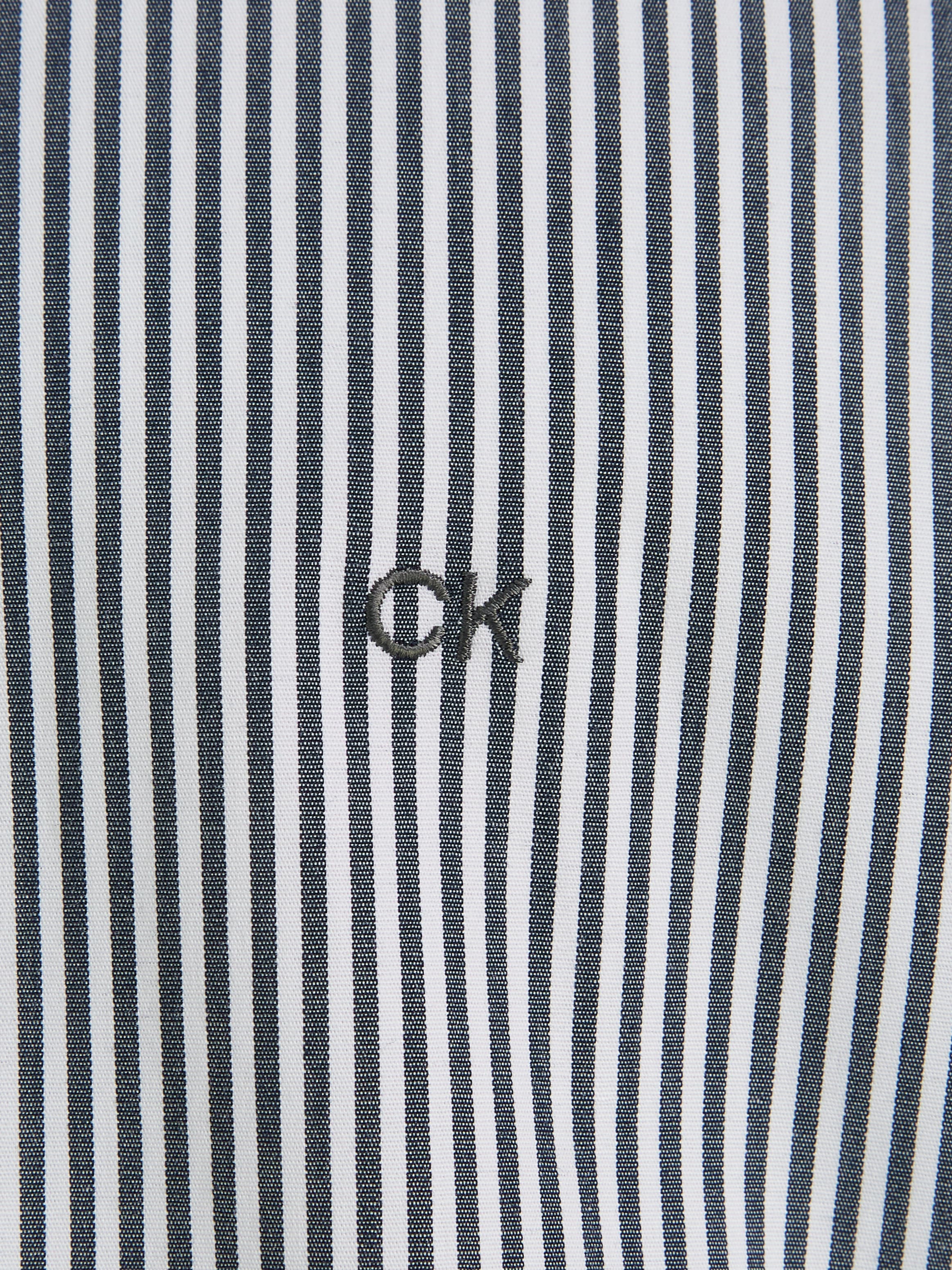 Calvin Klein Langarmhemd »POPLIN STRIPE SLIM SHIRT«, mit Logoprägung