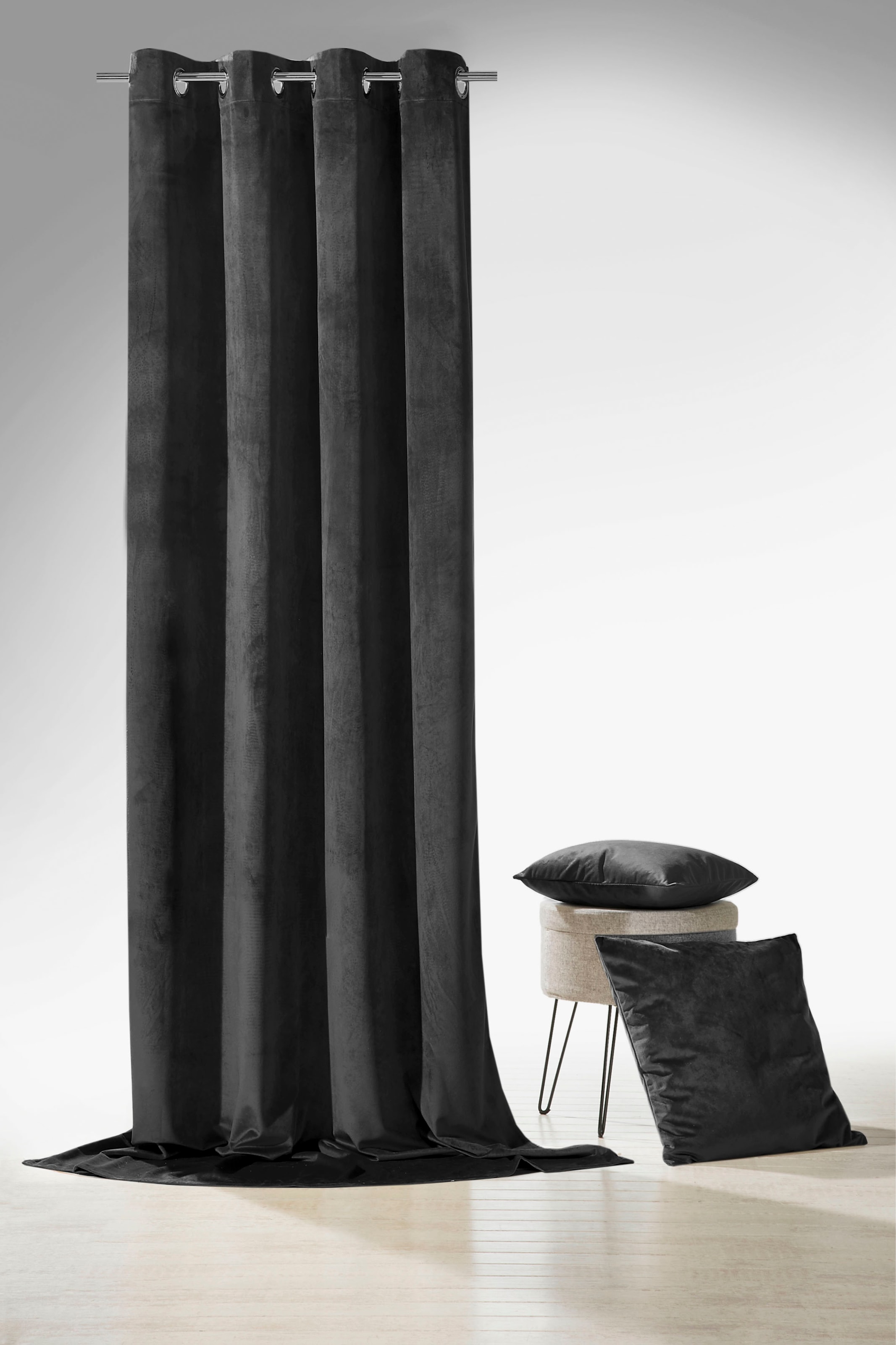 Image of Weckbrodt Vorhang "Valentin" Ösen 1 Stk. tlg. Velour, Samt-Optik, blickdicht, Unifarben, Gardine, Store
