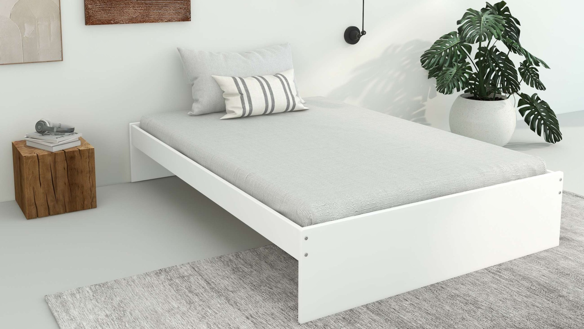 OTTO home Bett »Magdala«, (Breite/ Belastbarkeit: 120cm/200 KG, 90cm/ 100KG), aus MDF, Breite Liegefläche 140 cm, Bettkasten optional