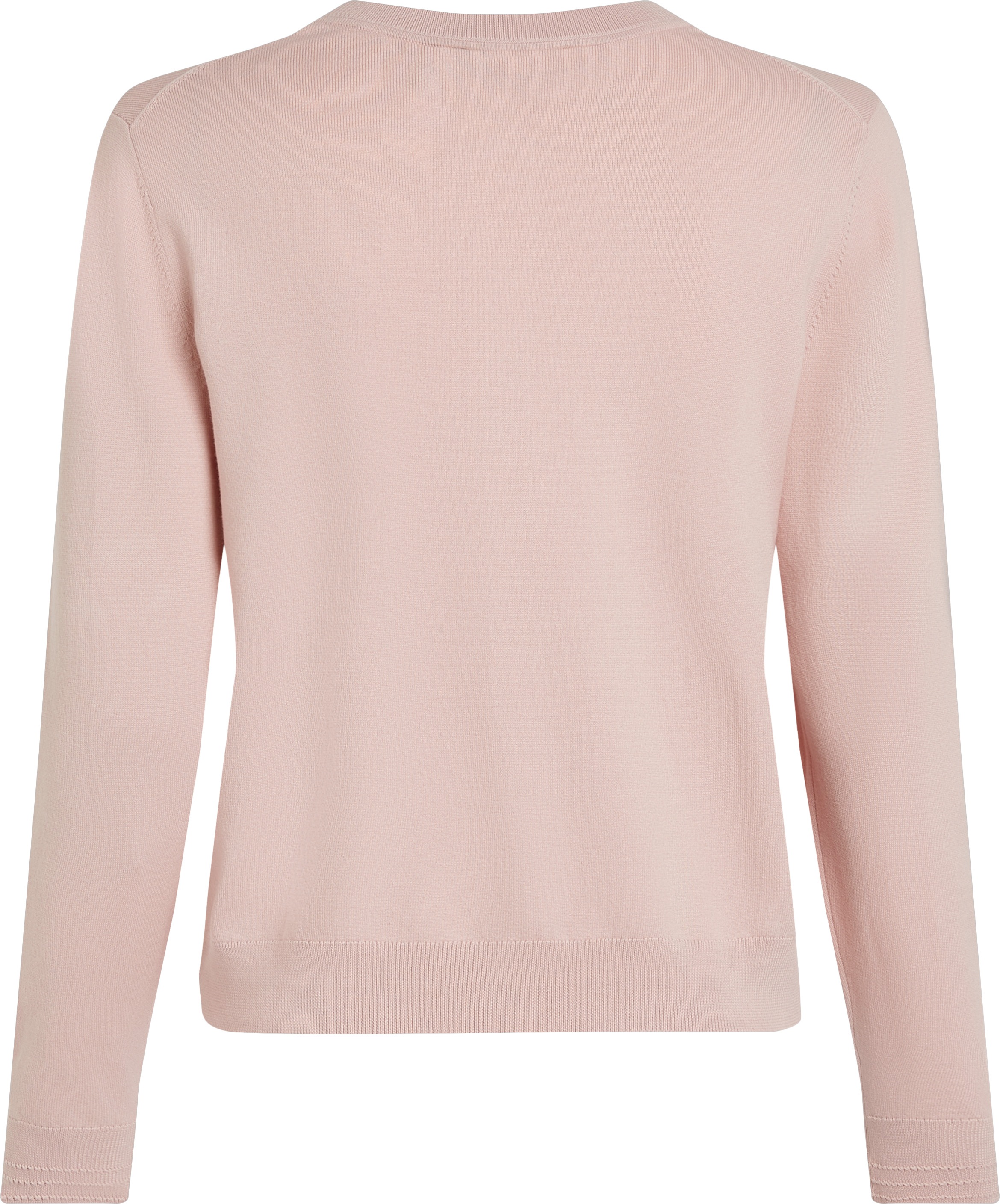 Tommy Hilfiger V-Ausschnitt-Pullover »CO JERSEY STITCH V-NK SWEATER mit V-Ausschnitt und Ripp«, unifarben, casual, regular fit, Baumwollmix, V-Ausschnitt