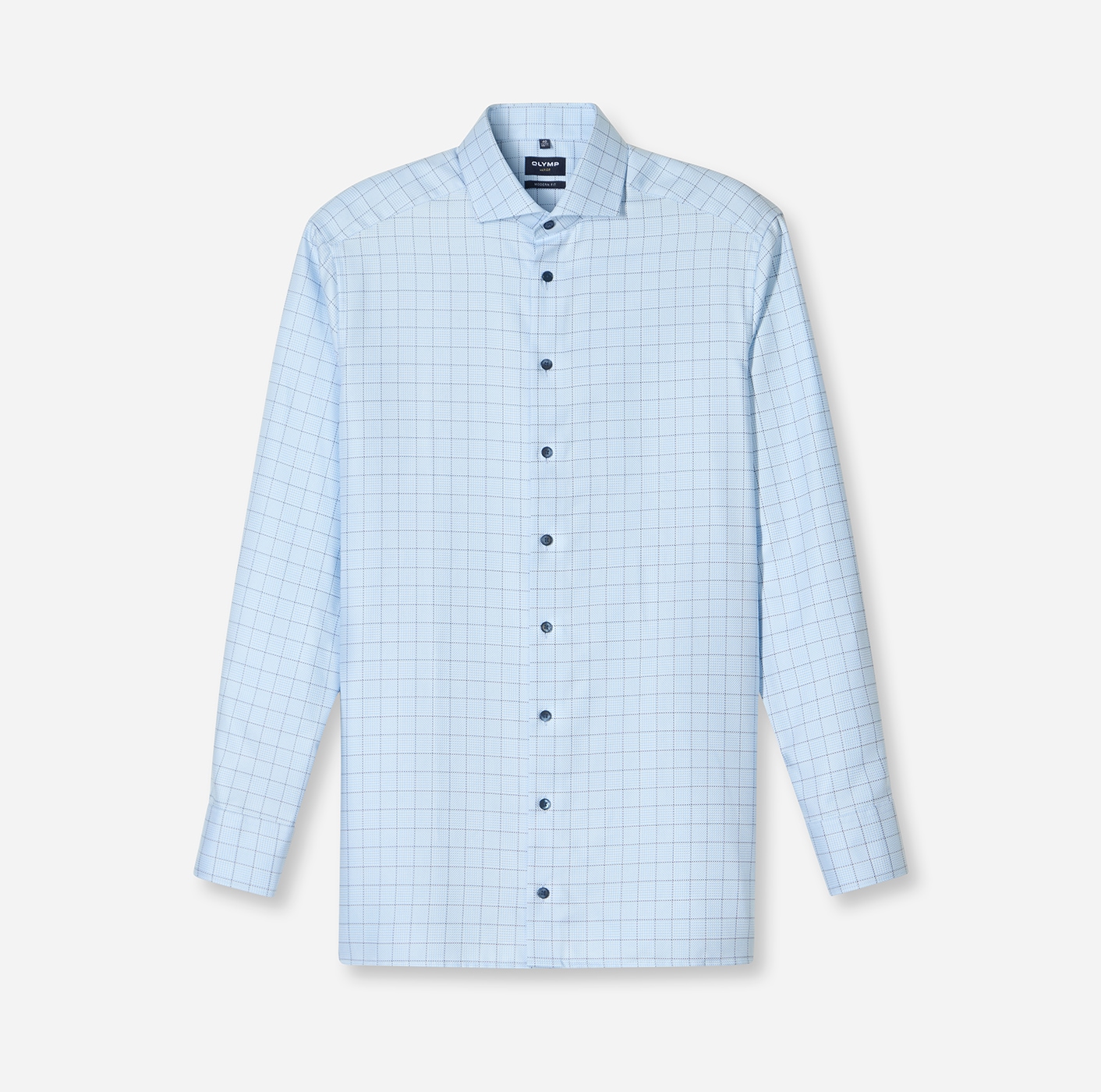 OLYMP Langarmhemd »Luxor modern fit« modern fit, Businesshemd, Global-Kentkragen, kariert