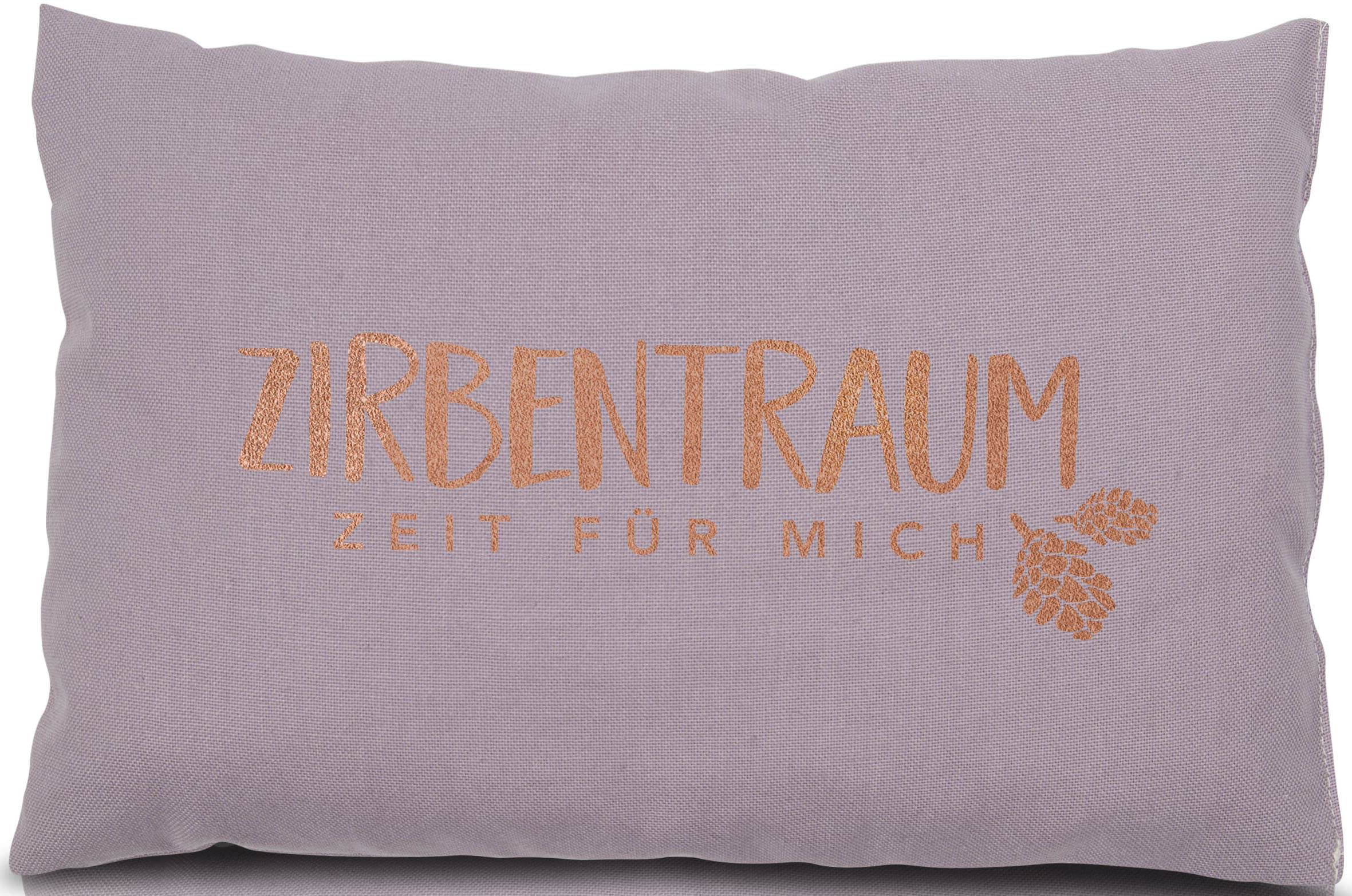 herbalind Zirbenkissen »Zirbentraum in Anthrazit/Roségoldfarben 30x20 mit Reissverschluss - Gefüllt«, (1 tlg.), mit hochwertigen Zirbenholzflocken 100% Baumwolle - Made in Germany