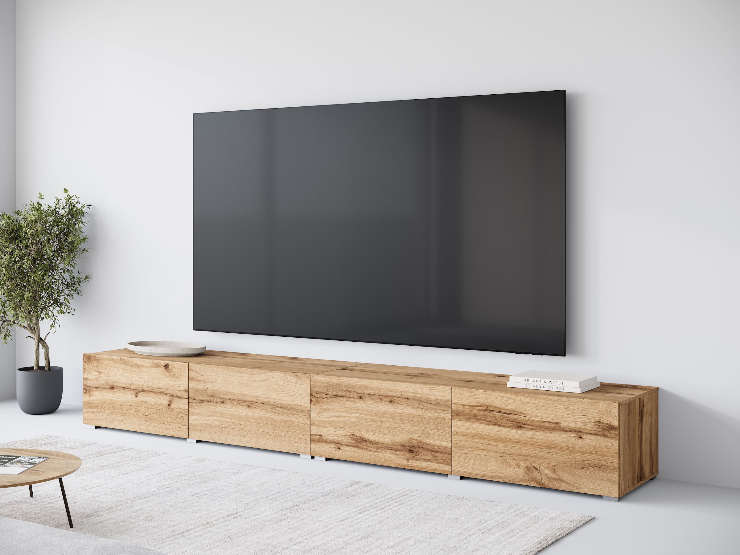 GOODproduct Table basse »Denver Erlebe die Weltmeisterschaft im XXL-Format« Elegantes TV-Möbel 300 cm, speziell für bis zu 98-Zoll Fernseher