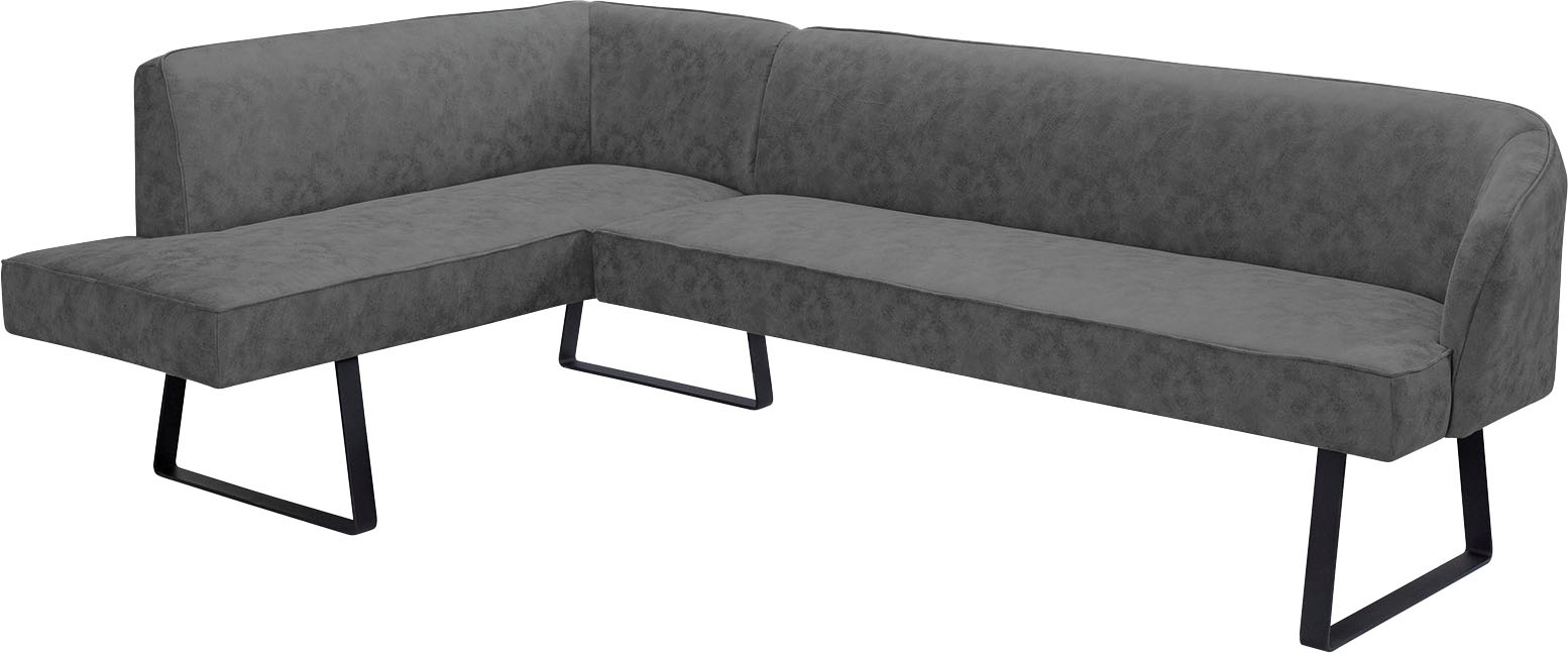 exxpo - sofa fashion Eckbank »Americano«, mit Keder und Metallfüssen, Bezug in verschiedenen Qualitäten