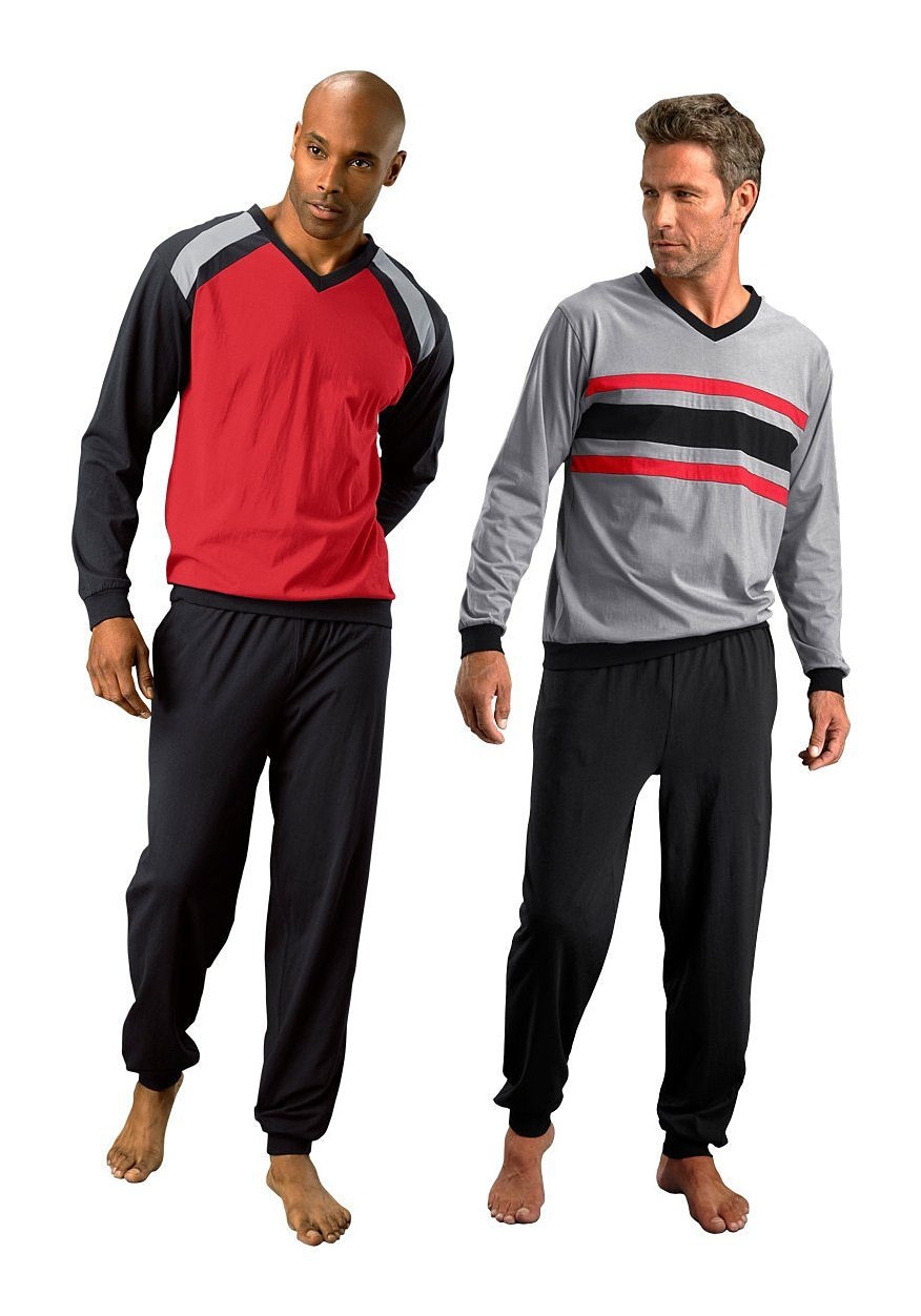 le jogger® Pyjama, (Packung, 4 tlg., 2 Stück), in langer Form