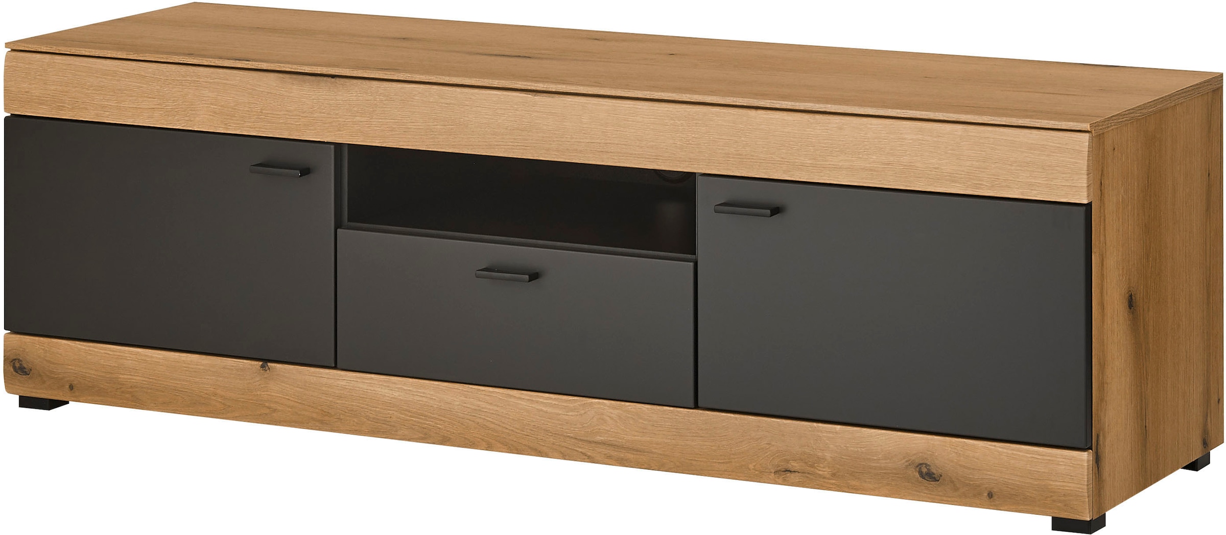 Image of Home affaire Lowboard "Soleto, moderner TV-Schrank, Kommode, TV-Unterschrank" zeitlos, schwarze Griffe aus Metall, ausreichend Stauraum