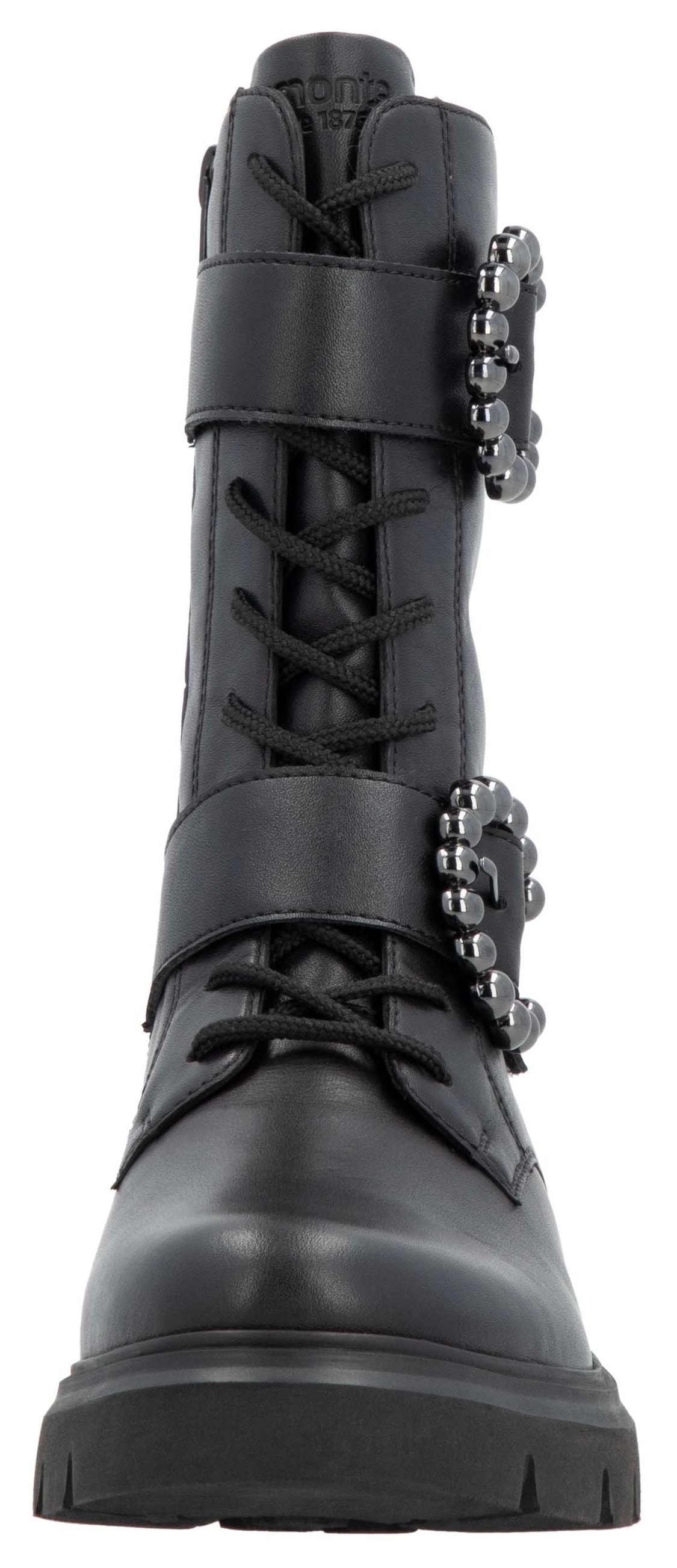 Remonte Schnürstiefelette, Blockabsatz, Herbstmode, Schnürboots mit Innenreissverschluss