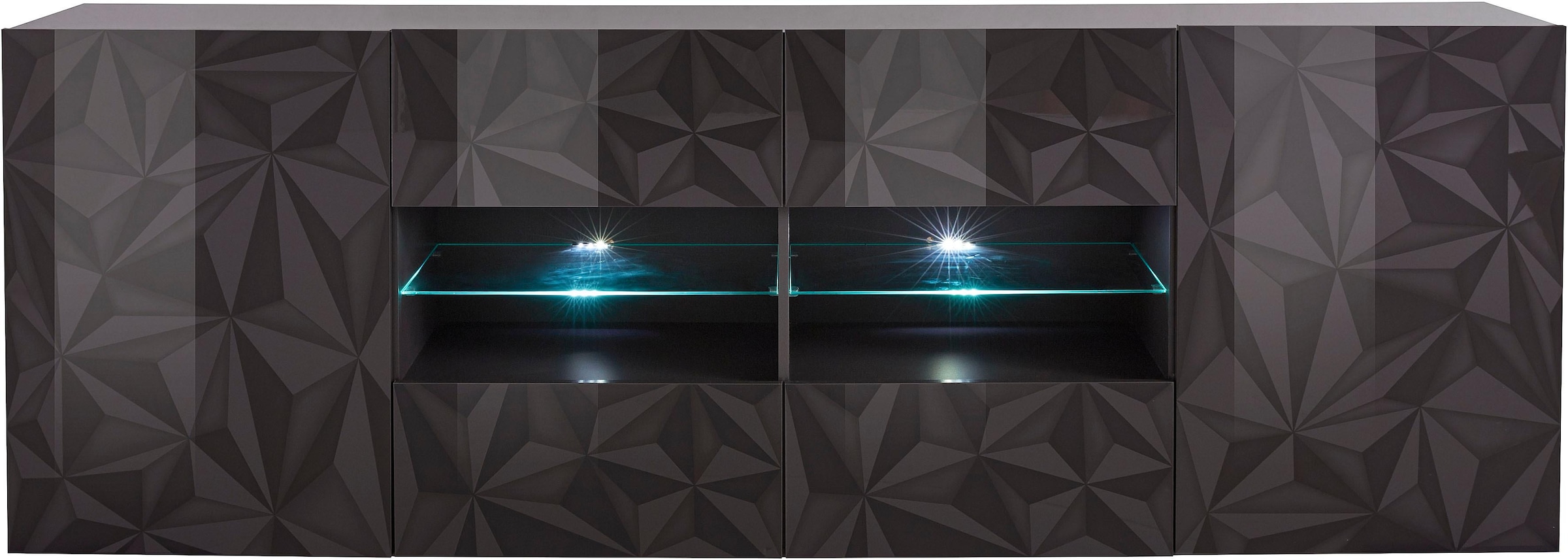 INOSIGN Sideboard »Prisma Breite 241, Kommode 2 Türen, 4 Schubkästen, Anrichte«, Front mit elegantem Siebdruck, grifflos, viel Stauraum