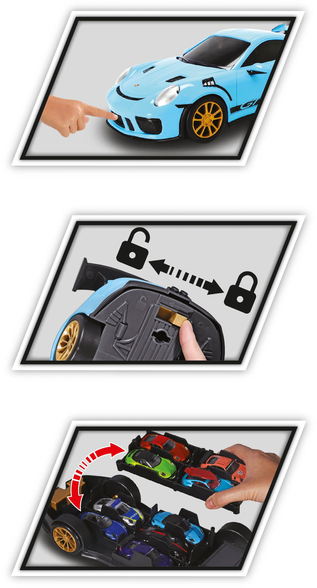 majORETTE Spielzeug-Auto »Porsche 911 GT3 RS - Carry Case«, inkl. Mini-Auto