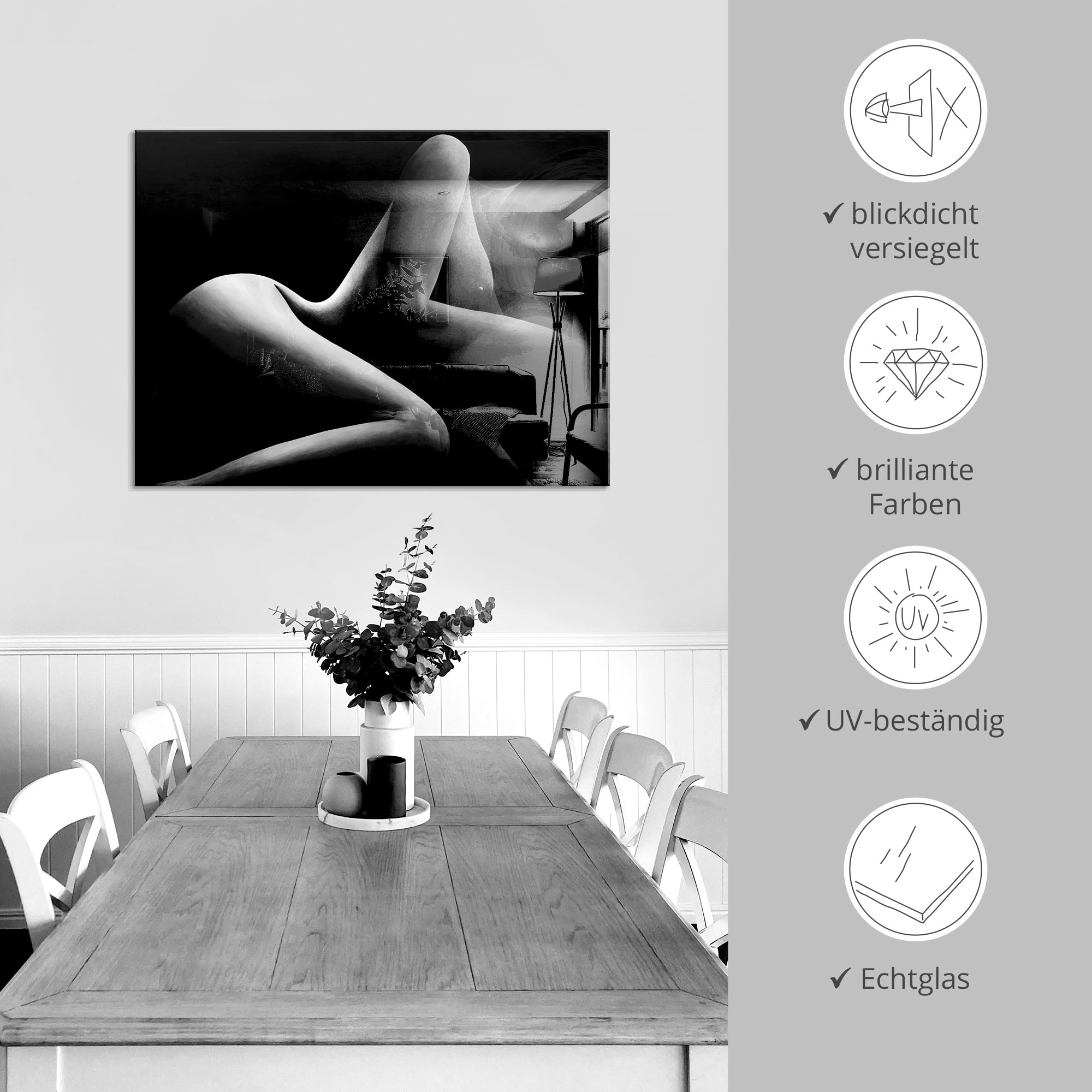 Artland Glasbild »Akt«, Frau, (1 St.), in verschiedenen Grössen