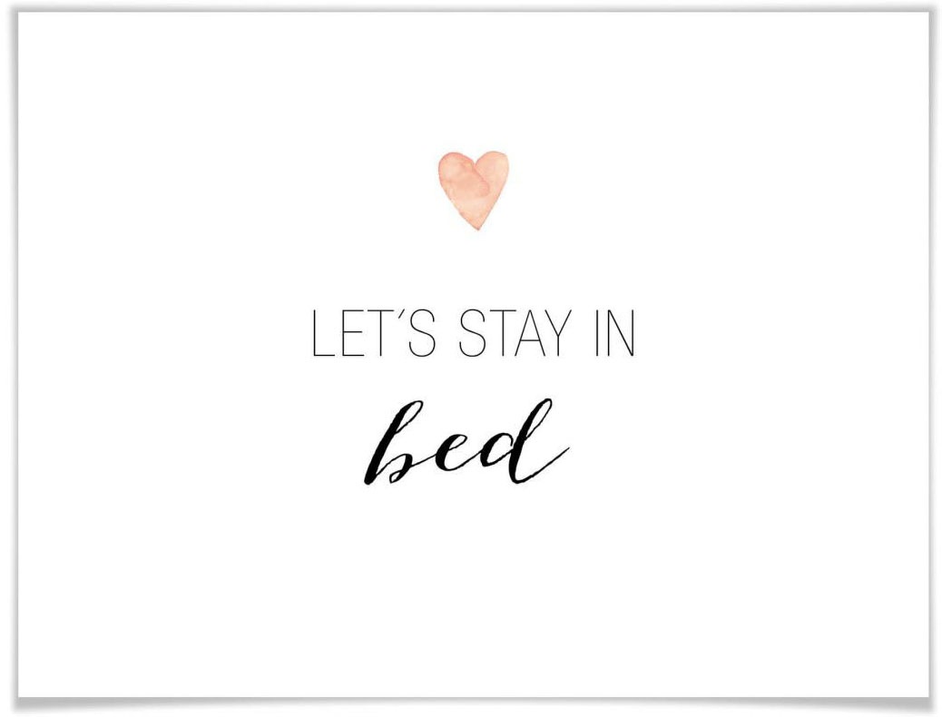 Image of Wall-Art Poster »Let's stay in bed«, Schriftzug, (1 St.), Poster, Wandbild, Bild, Wandposter bei Ackermann Versand Schweiz