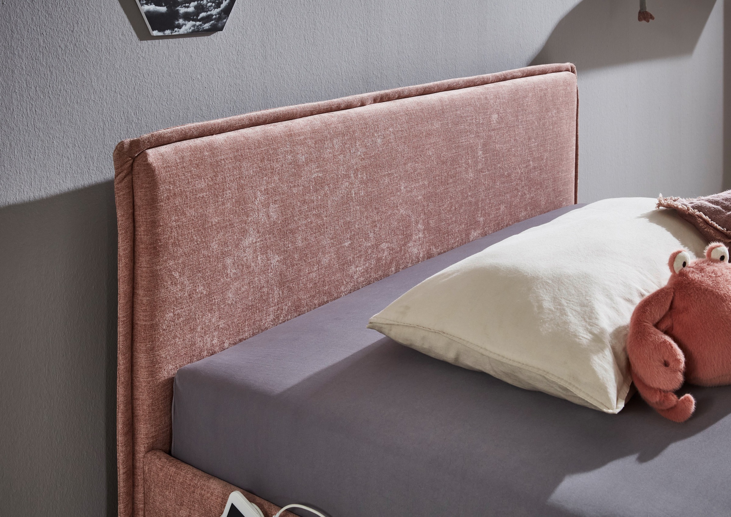 meise.möbel Kinderbett »FUN«, Polsterbett wahlweise mit Bettkasten, Jugendbett inkl. USB-Anschluss