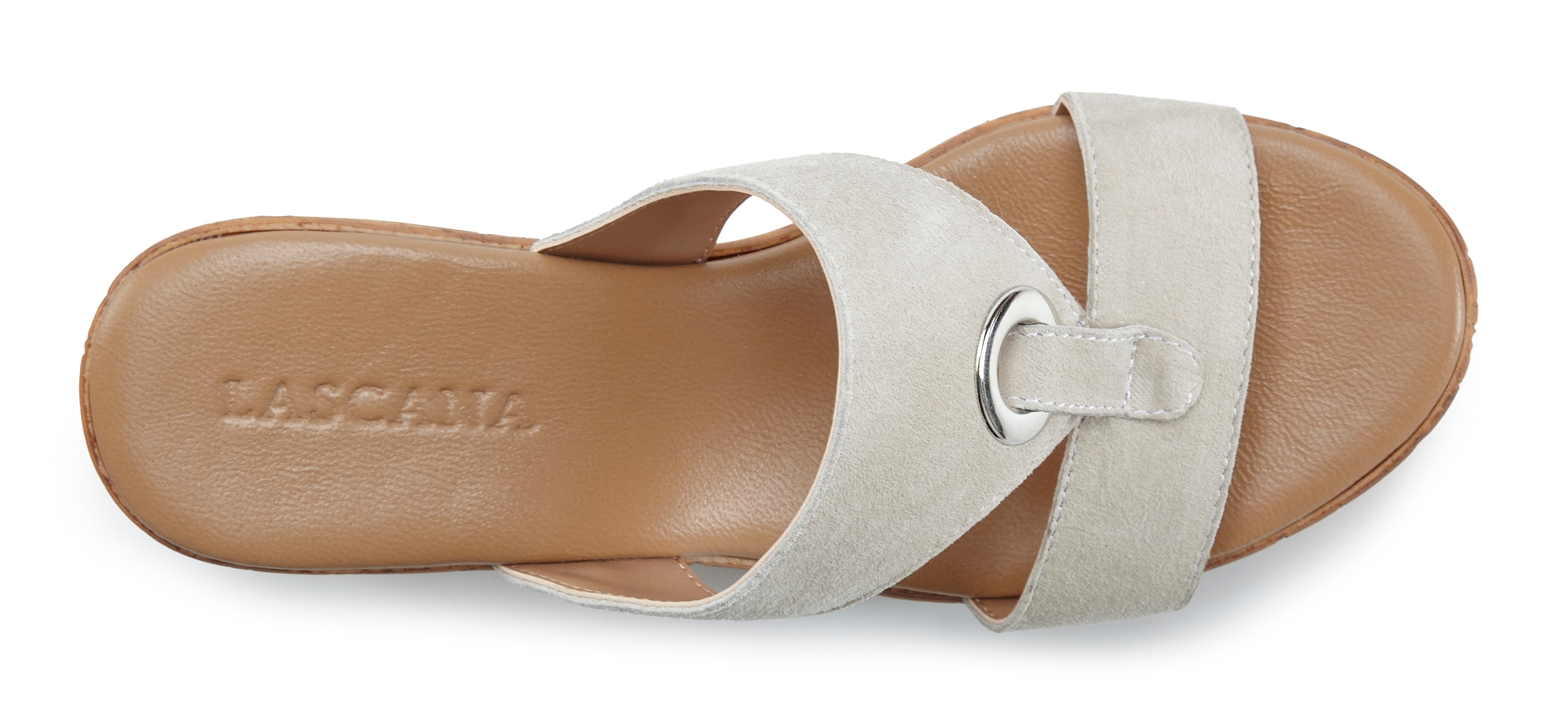 LASCANA Pantolette »Sandale, Mule, offener Schuh, Sommerschuh,«  aus Leder mit Blockabsatz