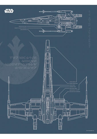 Poster »Star Wars Blueprint X-Wing«, Star Wars, (1 St.)