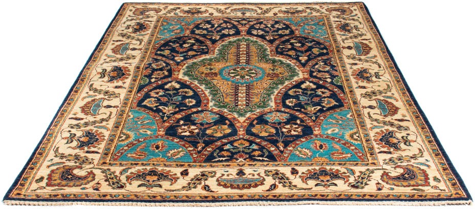 Image of morgenland Orientteppich »Ziegler - Ariana - 205 x 157 cm - dunkelblau«, rechteckig, 6 mm Höhe, Wohnzimmer, Handgeknüpft, Einzelstück mit Zertifikat bei Ackermann Versand Schweiz