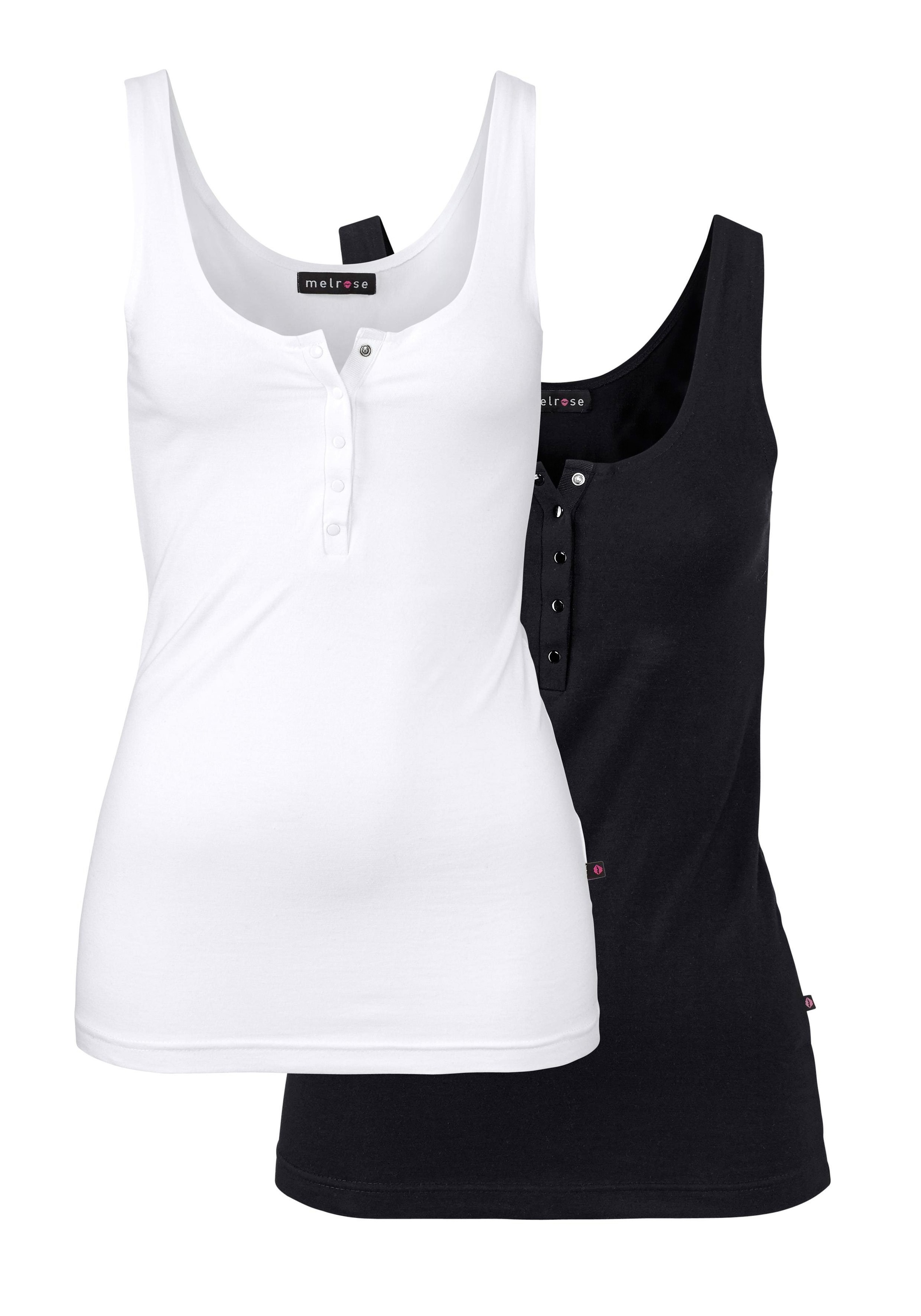 Image of Melrose Tanktop 2er-Pack, figurbetont, mit Knopfleiste