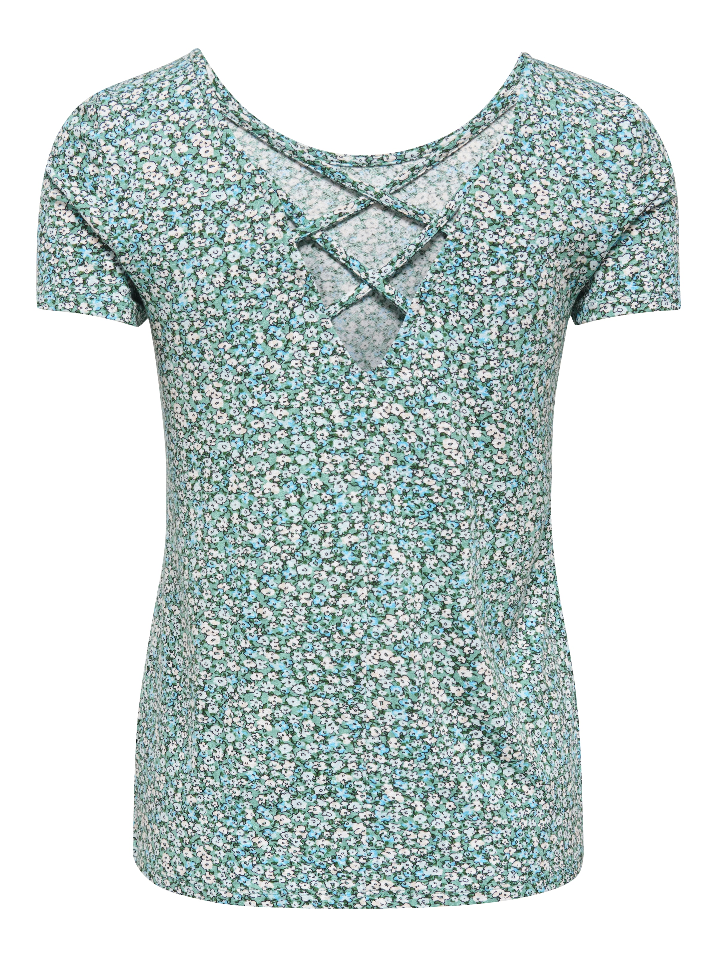 ONLY Kurzarmshirt »ONLBERA BACK LACE UP S/S TOP JRS NOOS«