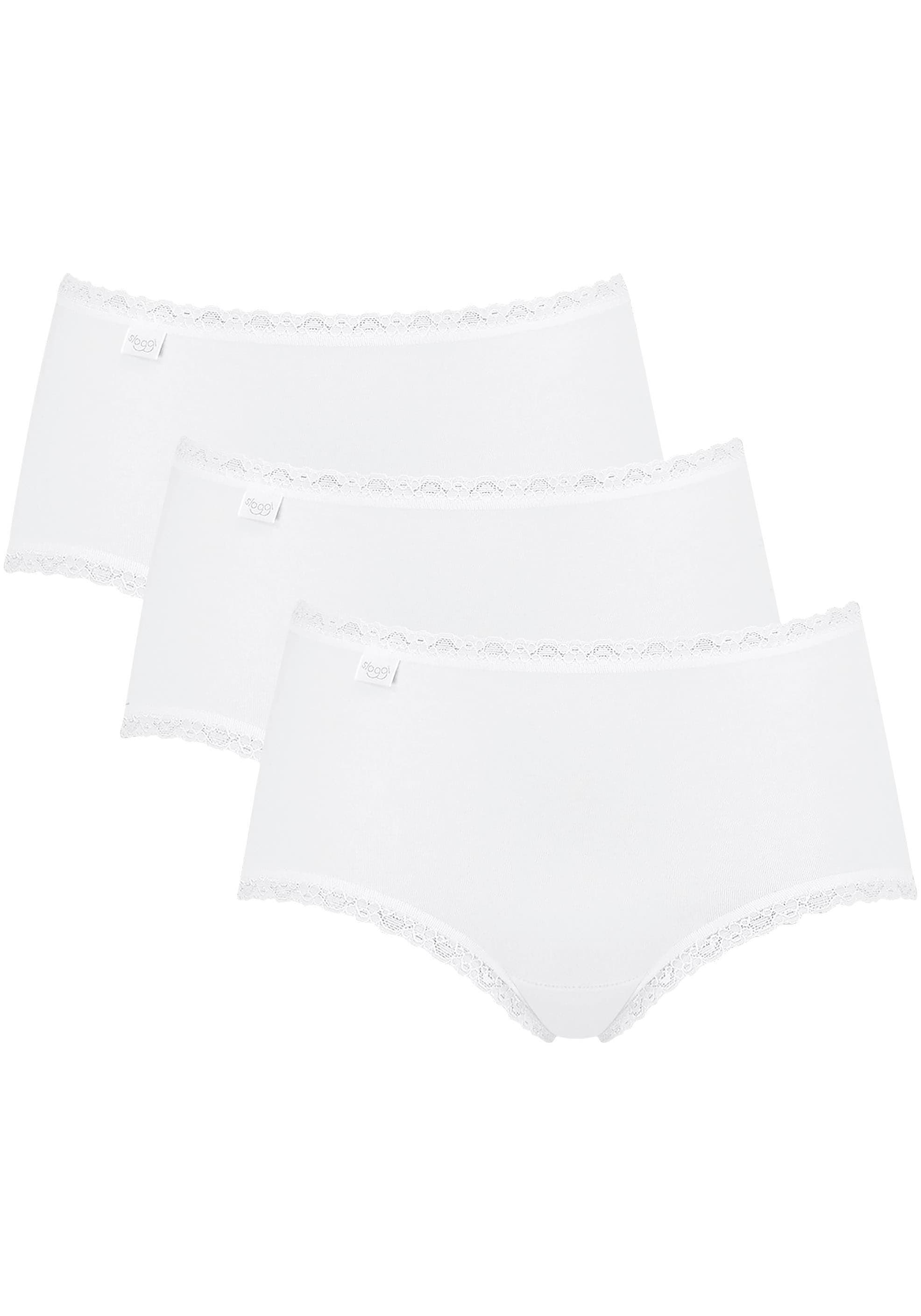 Image of sloggi Midislip "24/7 Cotton Lace" 3er Pack, mit zarter Spitze, Baumwollmischung. blickdicht, hüftiger Schnitt