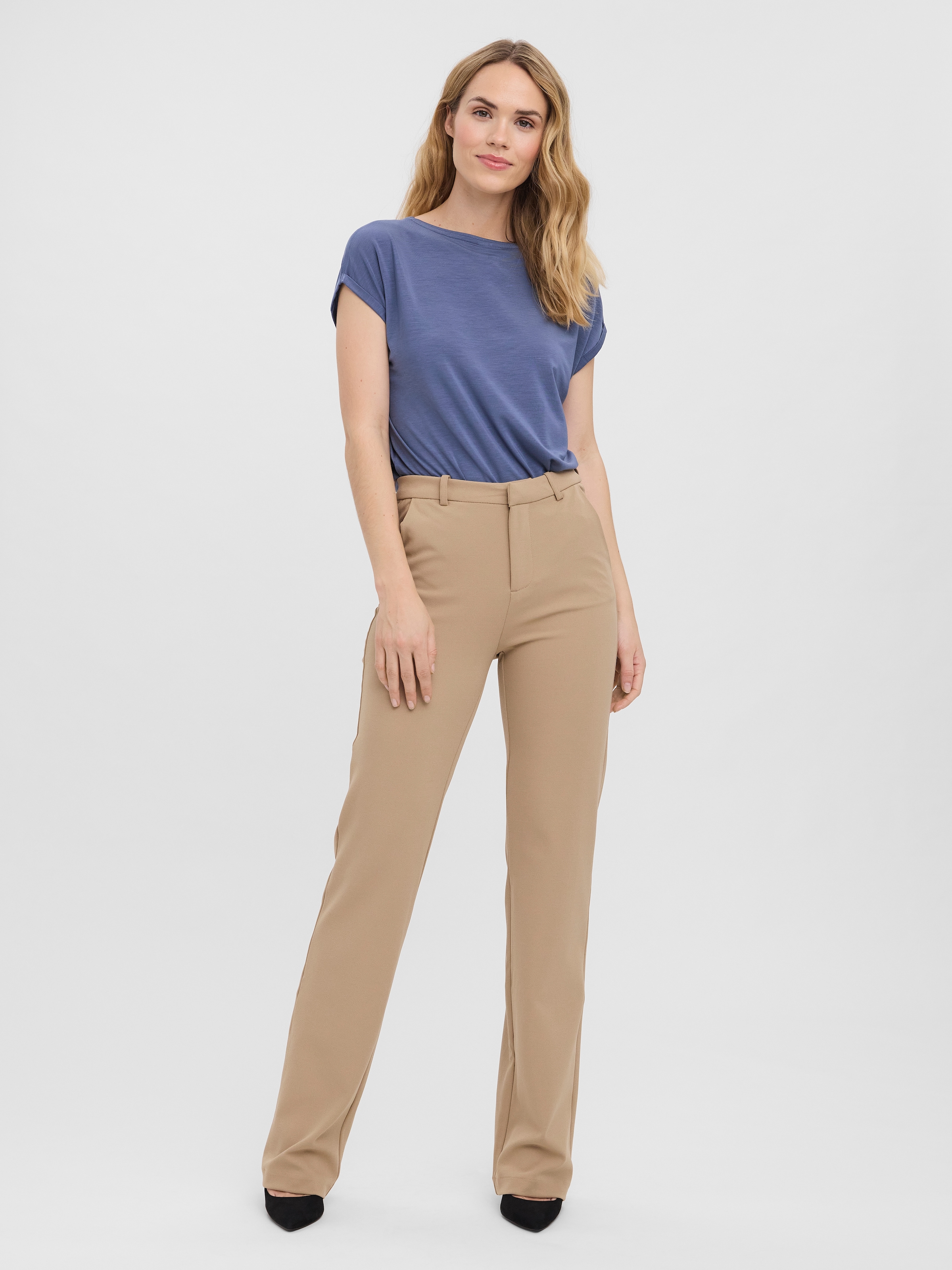 Vero Moda Anzughose »VMZAMIRA MW SLIM STRAIGHT PANT NOOS«  Materialmix