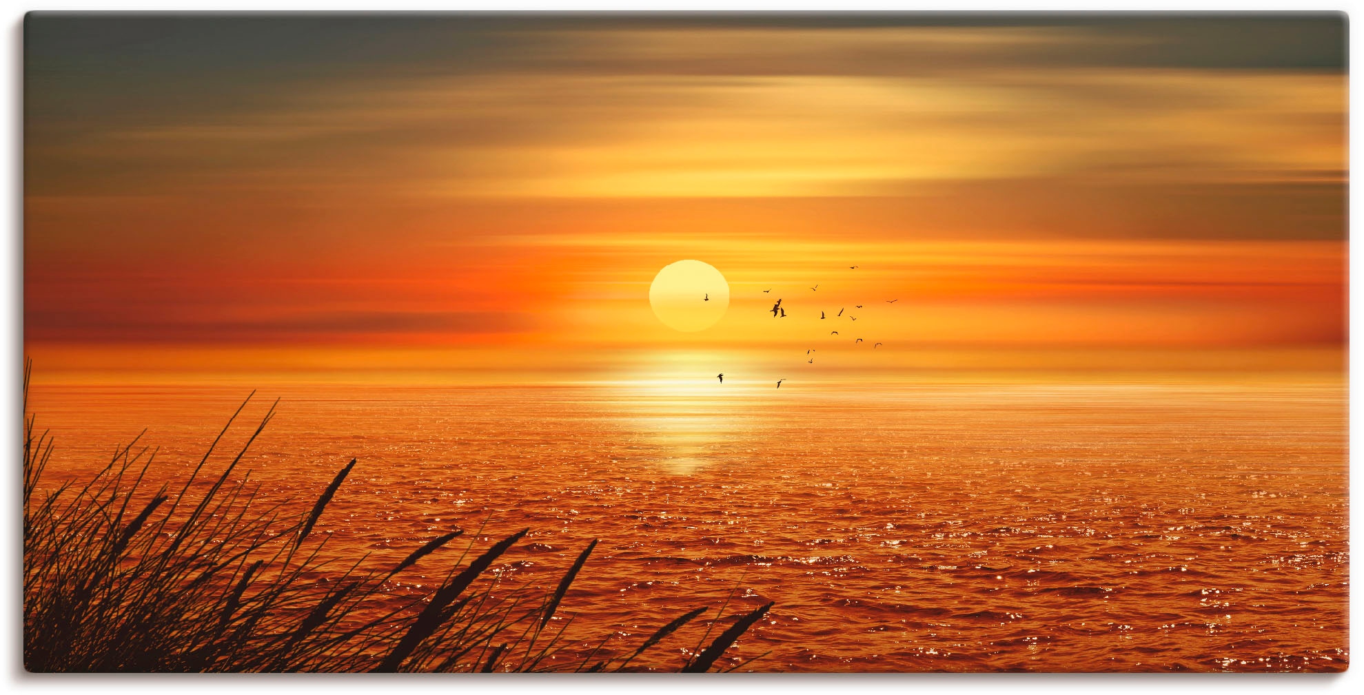 Image of Artland Wandbild "Sonnenuntergang über dem Meer" Sonnenaufgang & -untergang 1 Stk. tlg. als Leinwandbild, Poster in verschied. Grössen