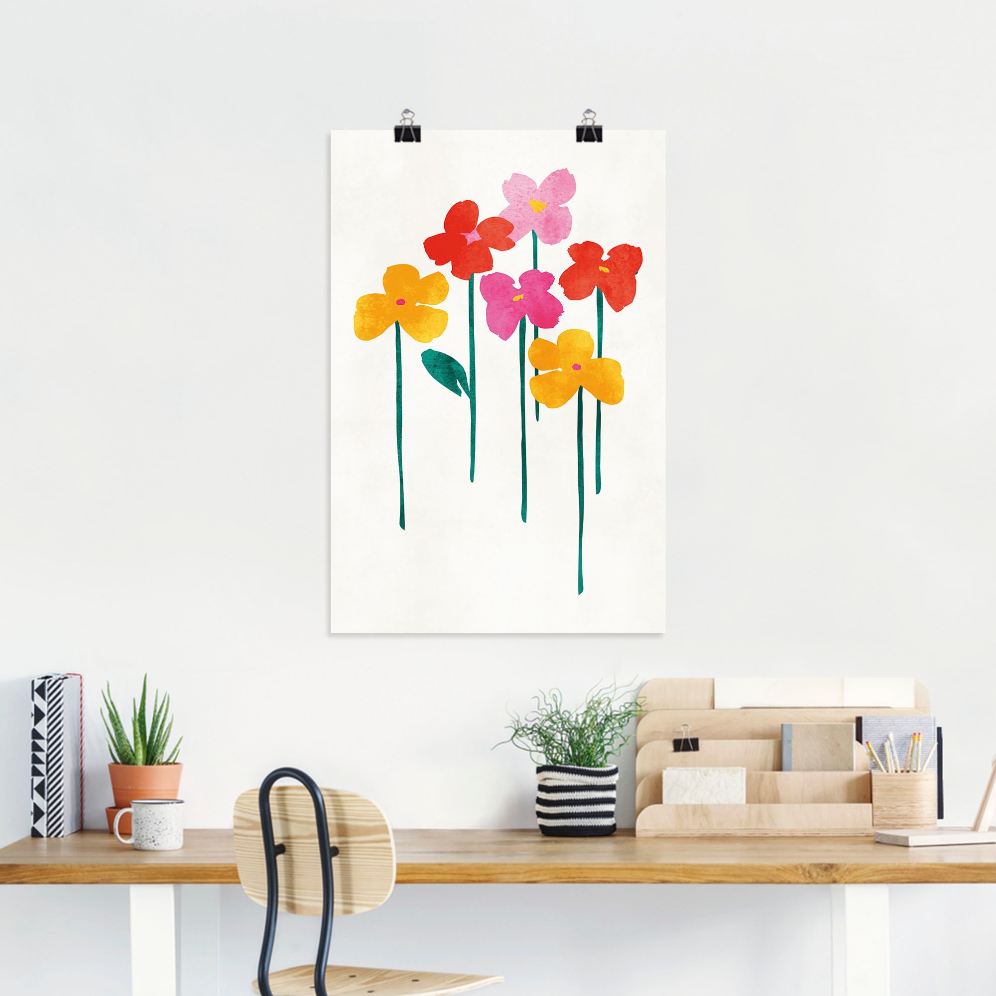 Artland Wandbild »Kleine glückliche Blumen«, Blumenbilder, (1 St.), als Leinwandbild, Poster in verschied. Grössen