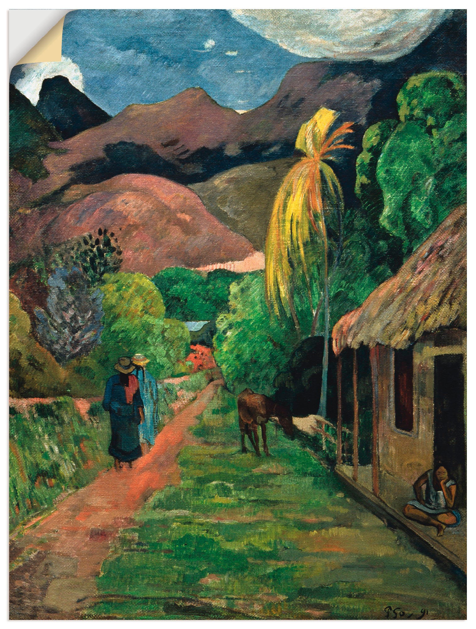 Image of Artland Wandbild »Strasse ins Gebirge 1891«, Berge, (1 St.), in vielen Grössen & Produktarten -Leinwandbild, Poster, Wandaufkleber / Wandtattoo auch für Badezimmer geeignet bei Ackermann Versand Schweiz