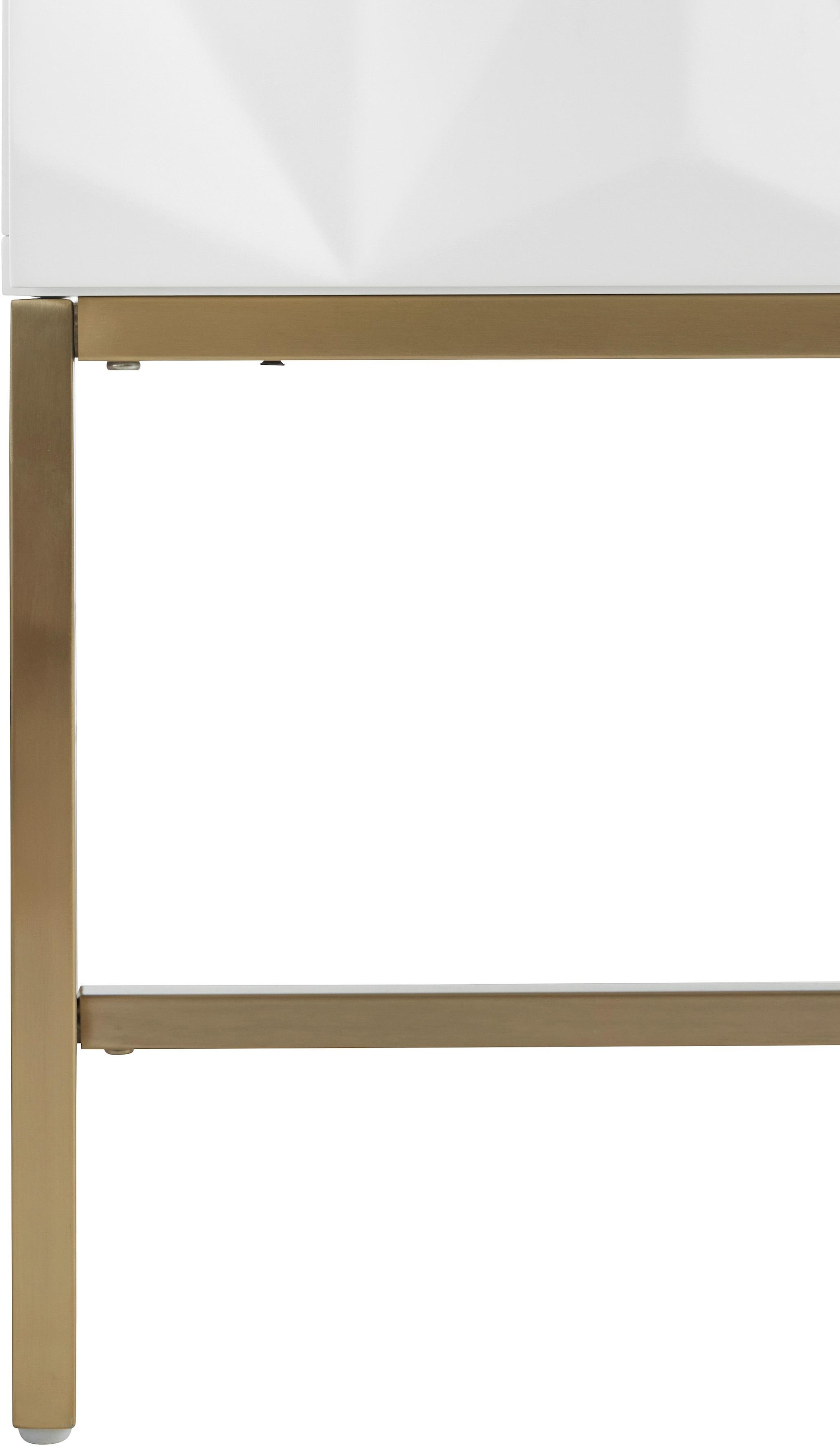 Leonique Sideboard »Rovuma«, in 3D-Optik und goldfarbenem Metallgestell