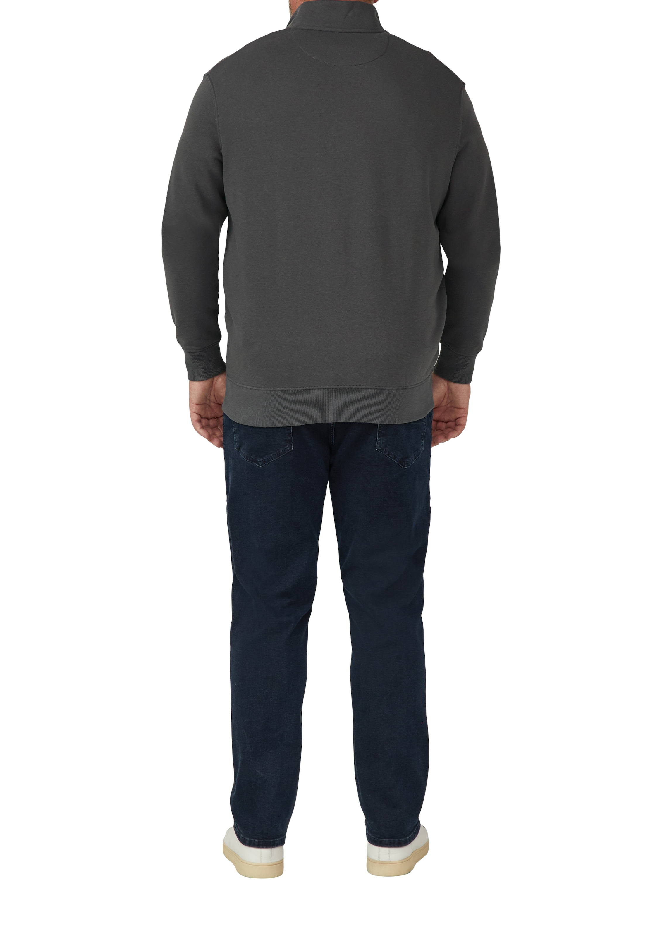 s.Oliver Men Big Sizes Sweatjacke mit Reissverschluss und Stehkragen