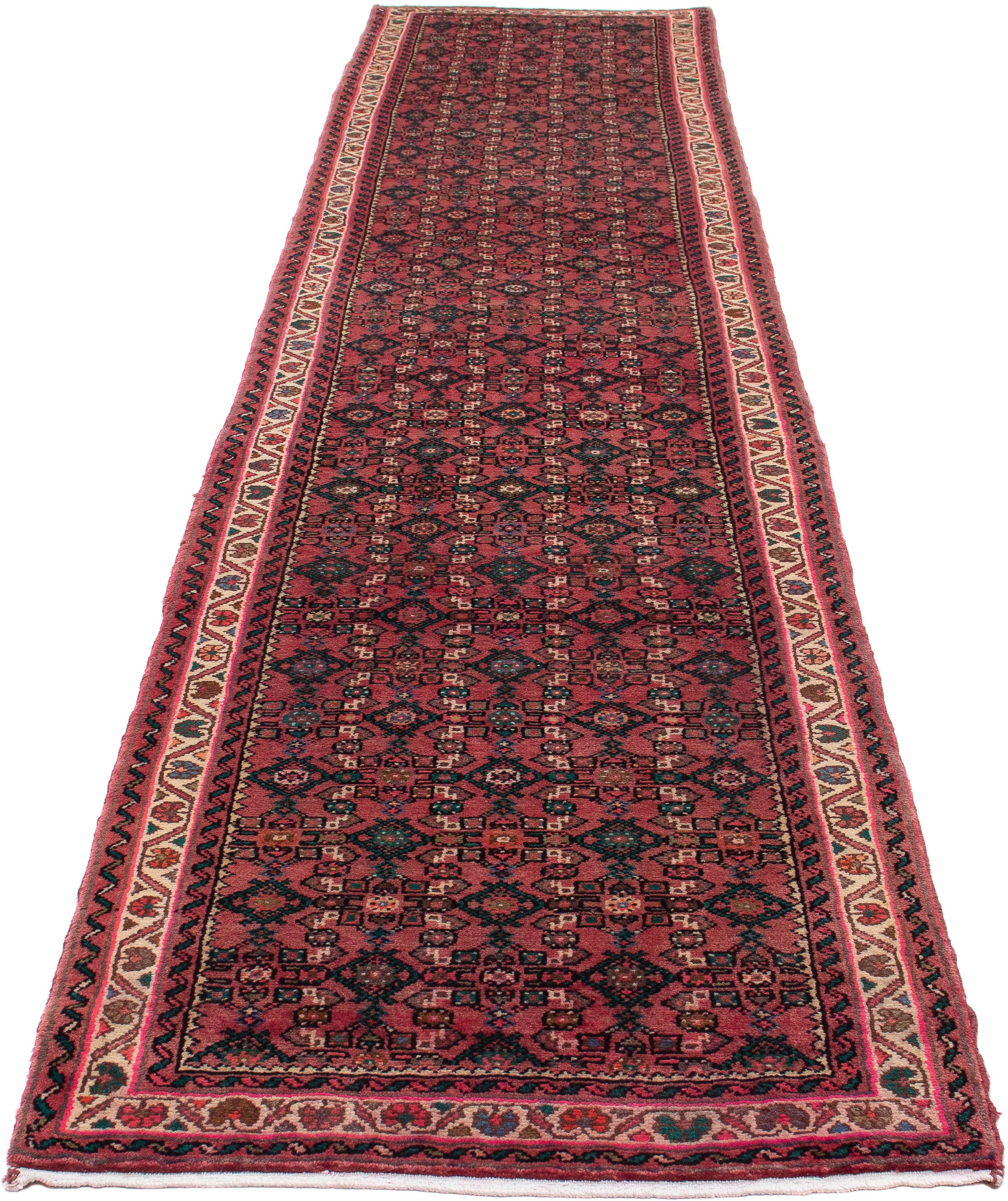 Image of morgenland Orientteppich »Perser - Nomadic - 398 x 83 cm - dunkelrot«, rechteckig, 10 mm Höhe, Wohnzimmer, Handgeknüpft, Einzelstück mit Zertifikat bei Ackermann Versand Schweiz