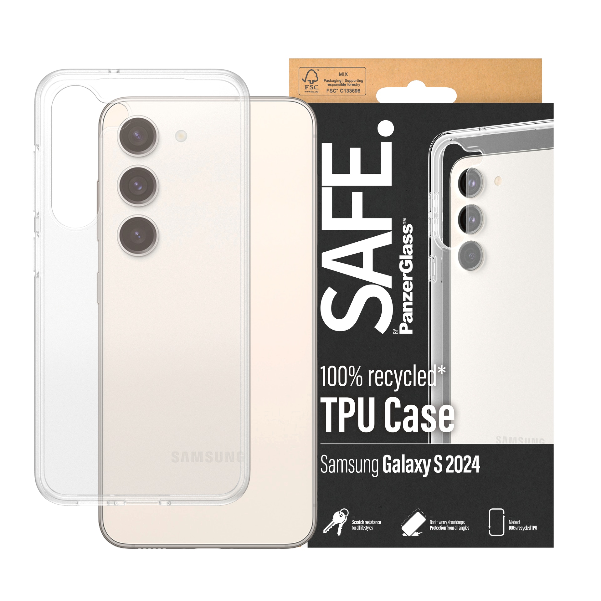 Image of SAFE by PanzerGlass Handyhülle "TPU Case für Samsung Galaxy S24" Backcover, Schutzhülle, stossfest, kratzfest, widerstandsfähig