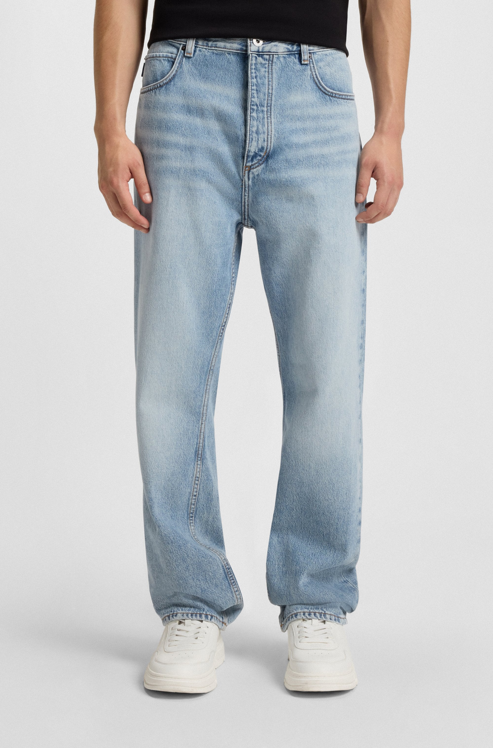 HUGO Blue Loose-fit-Jeans »Nate« in heller Waschung