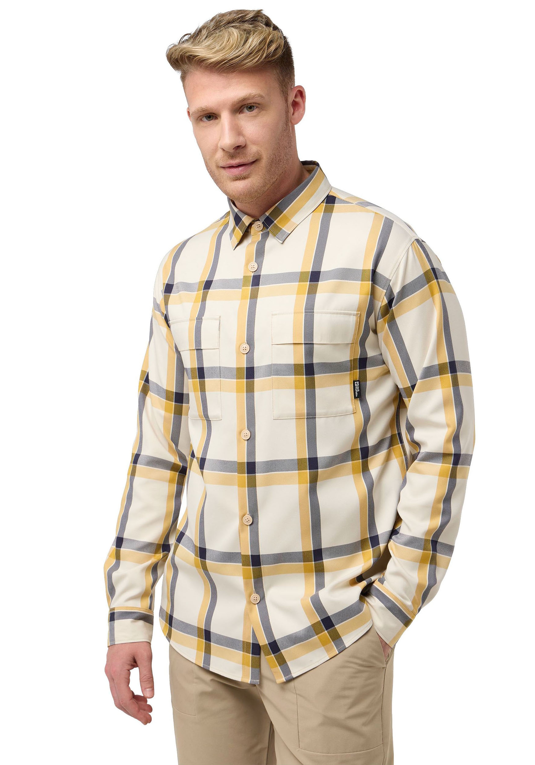 Image of Jack Wolfskin Flanellhemd "STEINWAND" kariertes Flanellhemd, Langarm, mit Knopfleiste