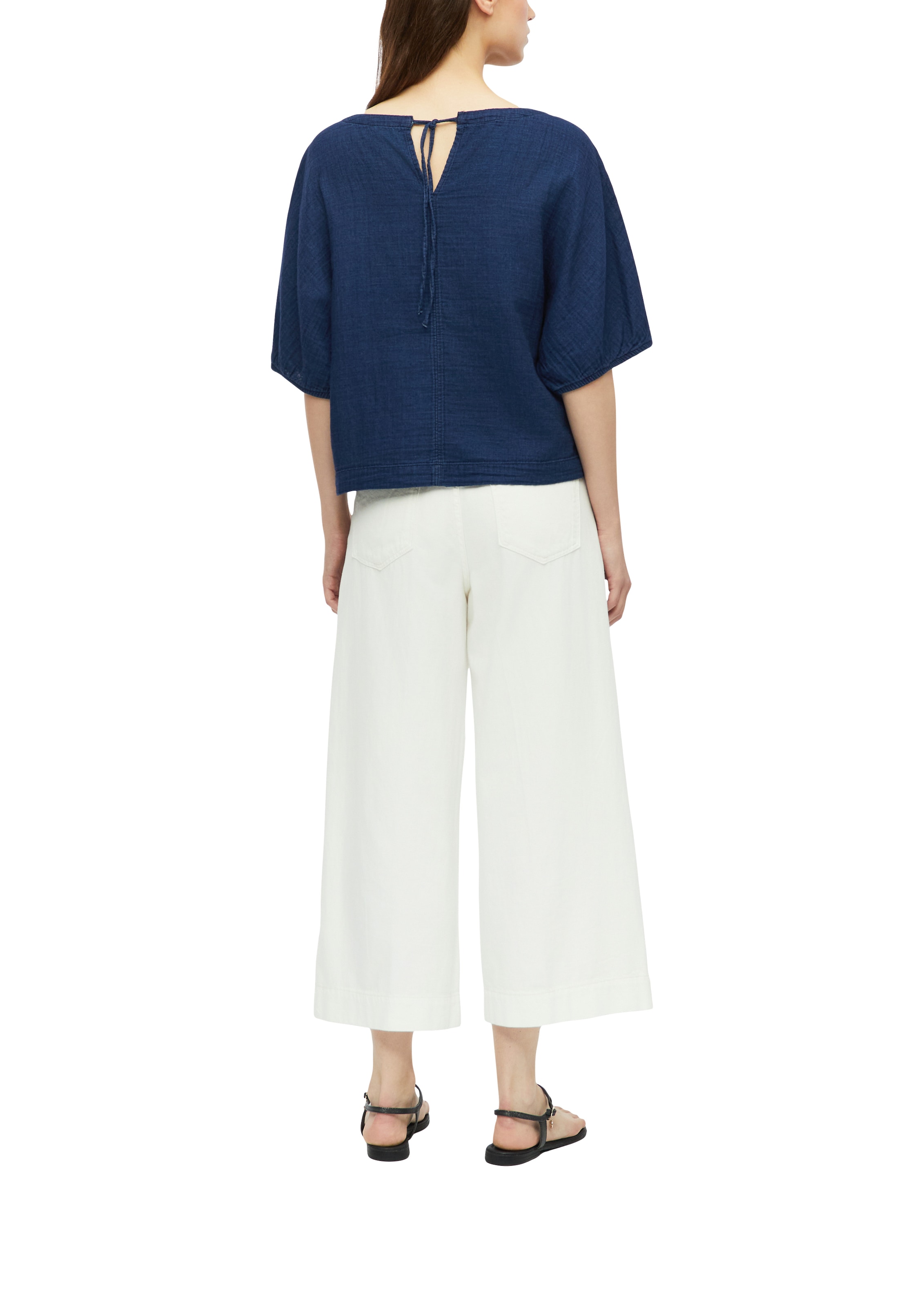 s.Oliver Blouse à manches courtes Short d'été au look jean