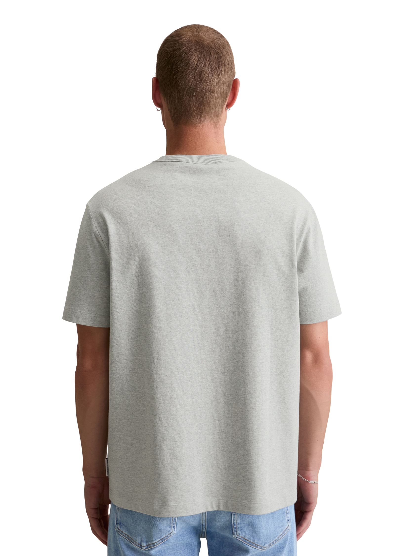 Marc O'Polo DENIM T-Shirt, relaxed, Tonale Stickerei, meliert