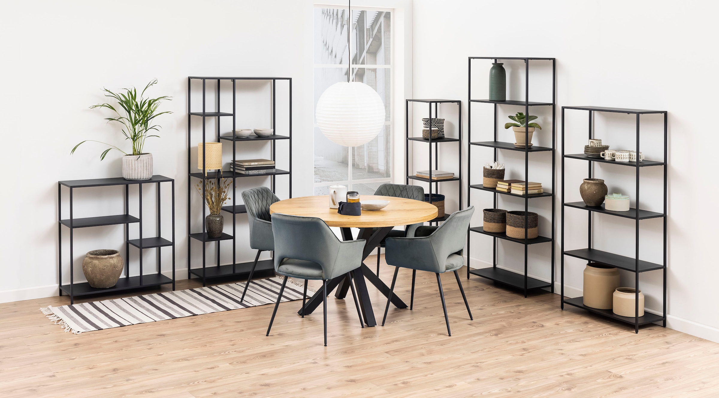 ACTONA GROUP Bücherregal »New York« Regal, Metallgestell in gradliniger Optik, Höhe 86 cm, Assymetrisch