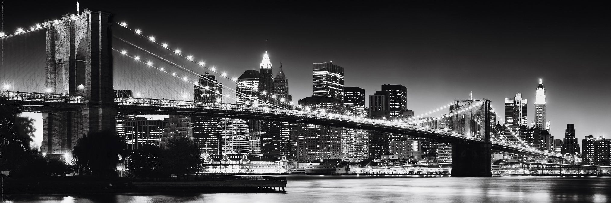 Reinders! Bild »New York - Brooklyn Bridge black &«, 90/30 cm
