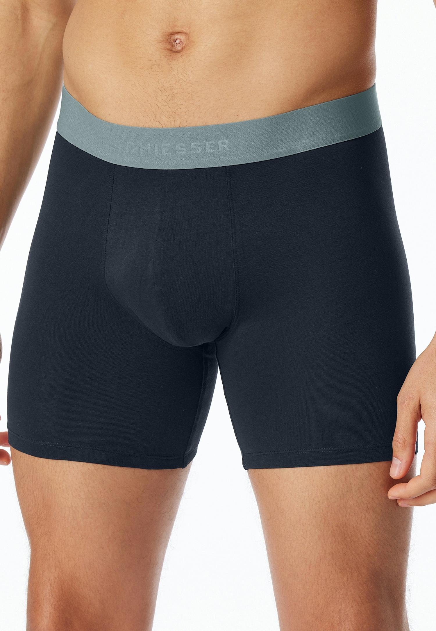 Schiesser Lange Unterhose »95/5 Multipacks« 2er Pack,  mit farblich abgesetztem, sportlichem Logo-Webgummibund