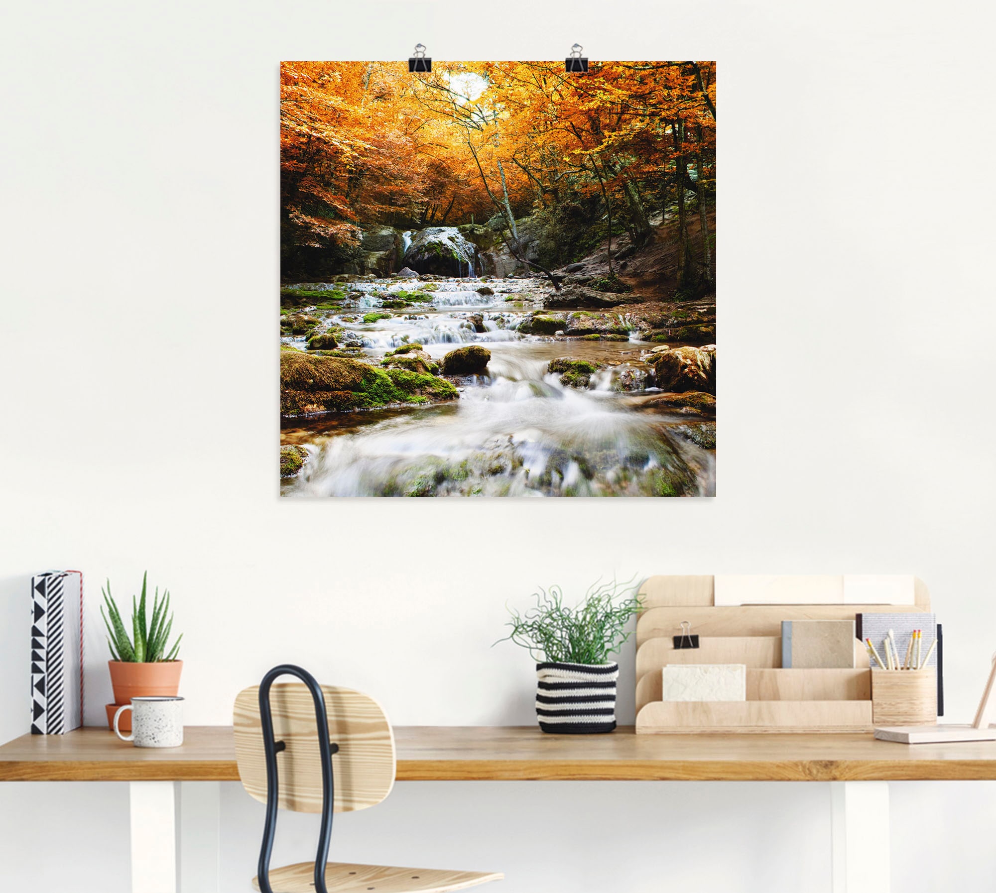 Artland Wandbild »Herbstlicher Wasserfall«, Gewässer, (1 St.), als Poster, Wandaufkleber in verschied. Grössen