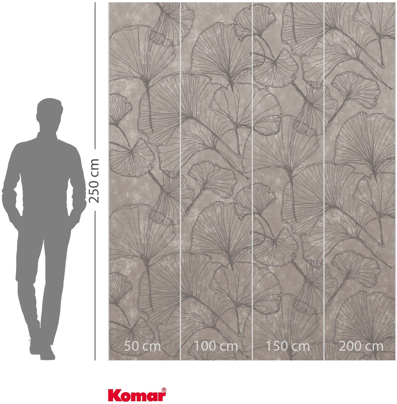 Komar Fototapete »Vlies Fototapete - Ginko Stone - Grösse 200 x 250 cm« Motiv | bedruckt glatt