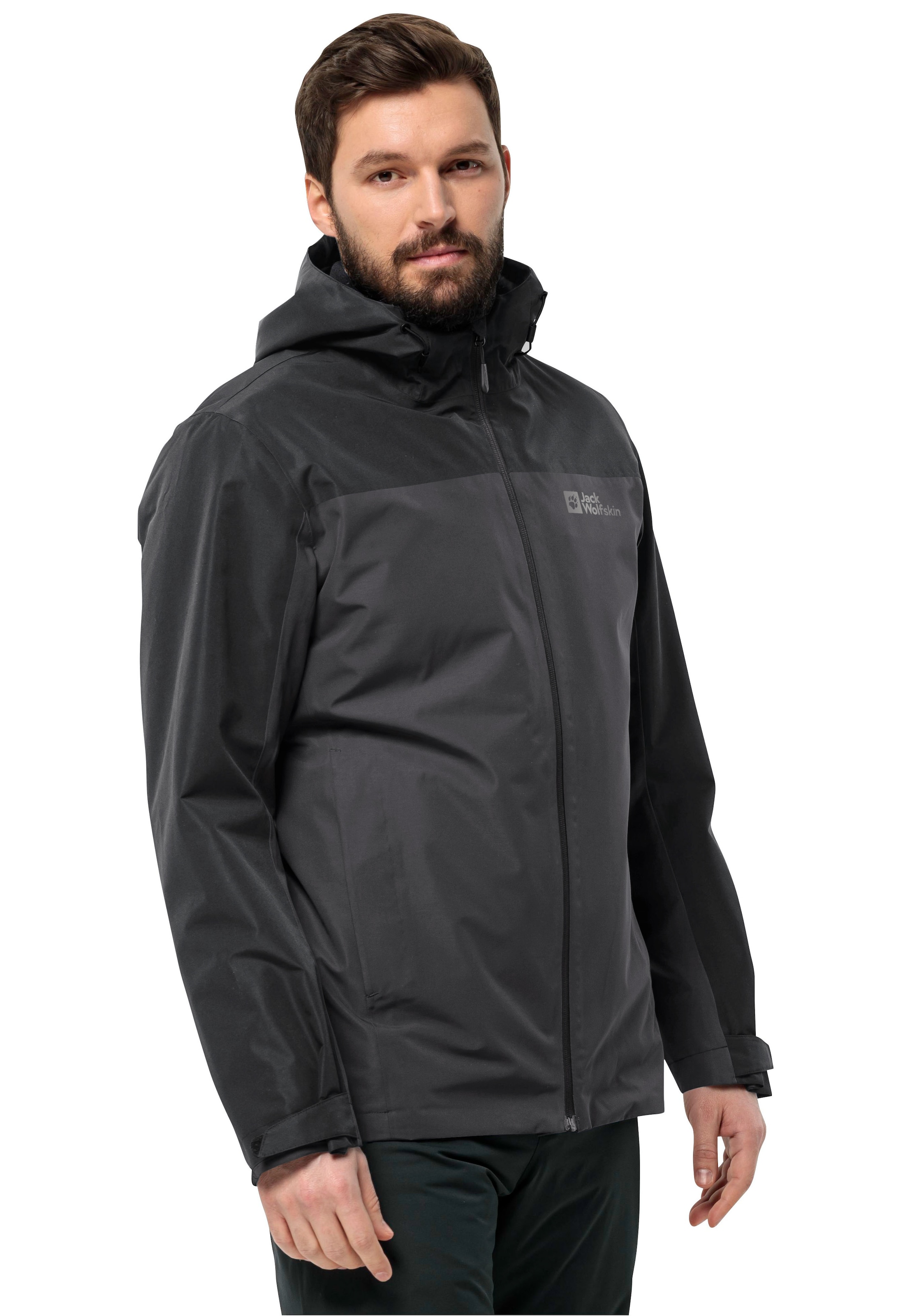 Jack Wolfskin 3-in-1-Funktionsjacke »TAUBENBERG 3IN1 JKT M«, mit Kapuze, mit wasserabweisenden Reissverschlüssen, Wasserdicht, Atmungsaktiv