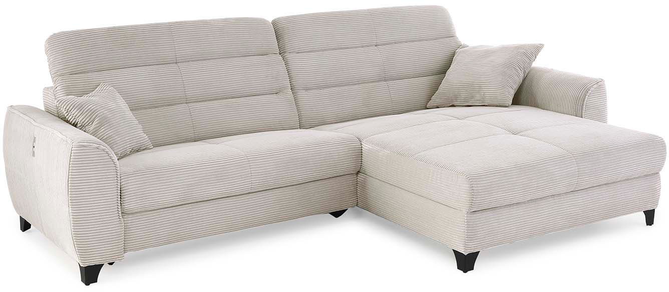 Jockenhöfer Gruppe Canapé d'angle »Double One L-Form, B: 288 cm, 2x120 cm breite, elektr. Relaxfunktionen« réglage de la tête, connexion USB & coussin décoratif