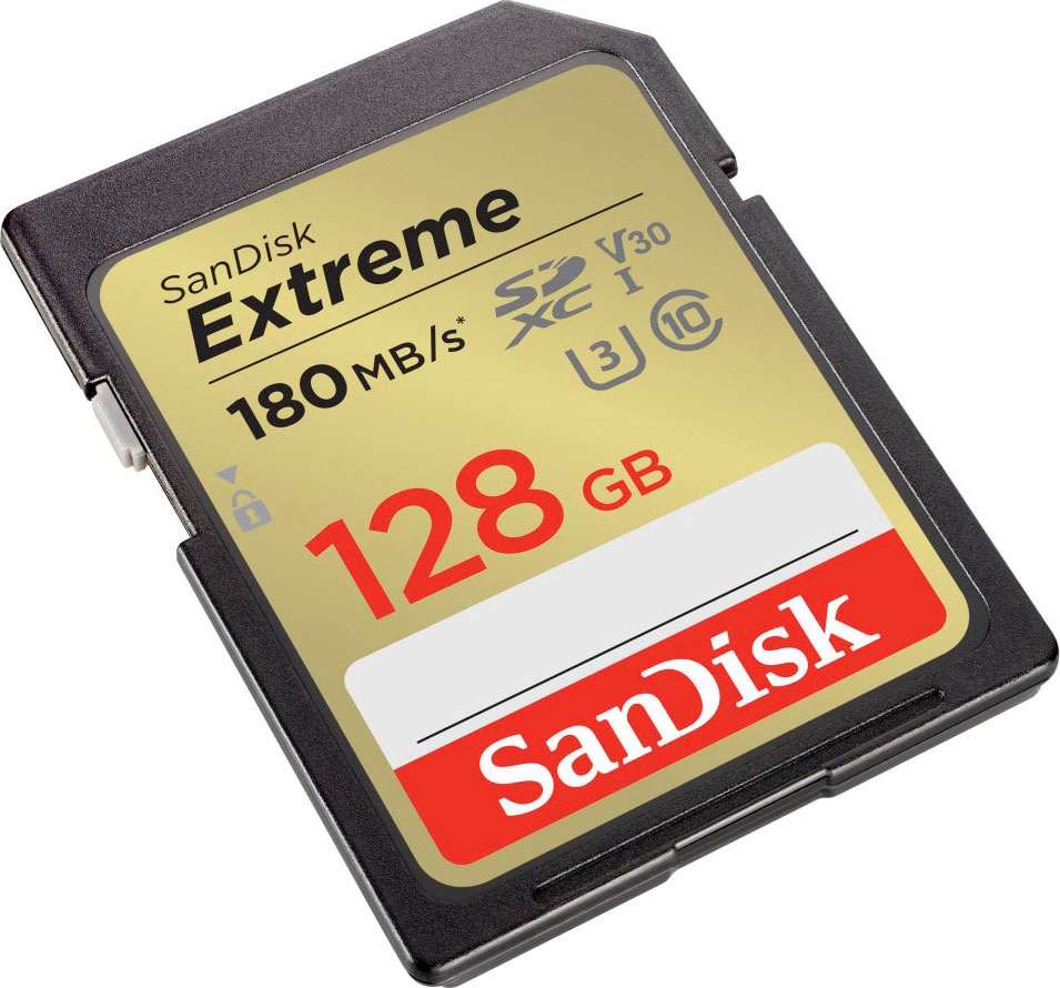 Sandisk Speicherkarte »Extreme 128GB«, (UHS Class 3 180 MB/s Lesegeschwindigkeit)