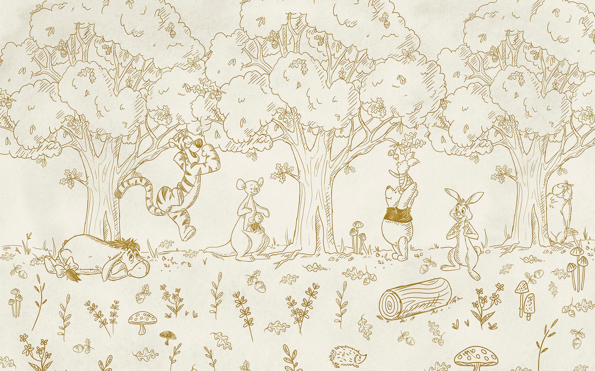 Komar Fototapete »Digitaldruck Vlies - Winnie the Pooh Outdoors - Grösse 400 x 250 cm«, bedruckt, Kinderzimmer