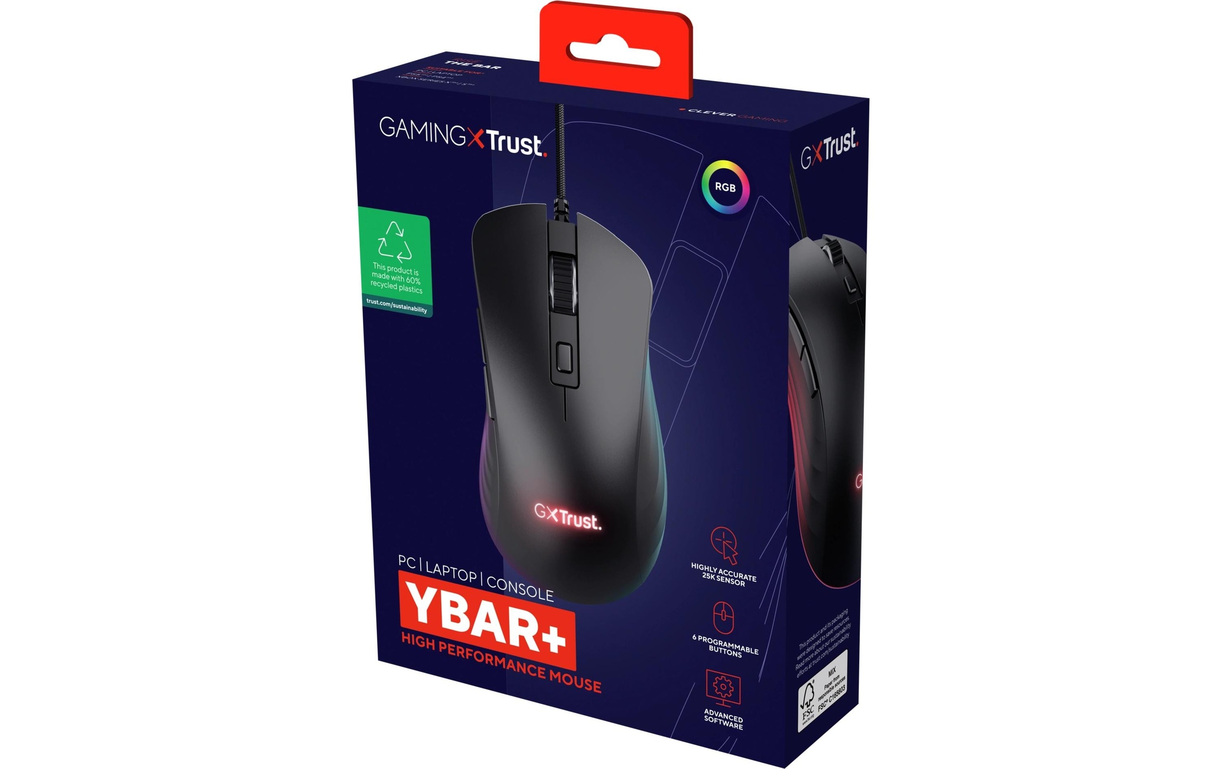 Trust Souris de jeu »GXT 924 YBAR+«