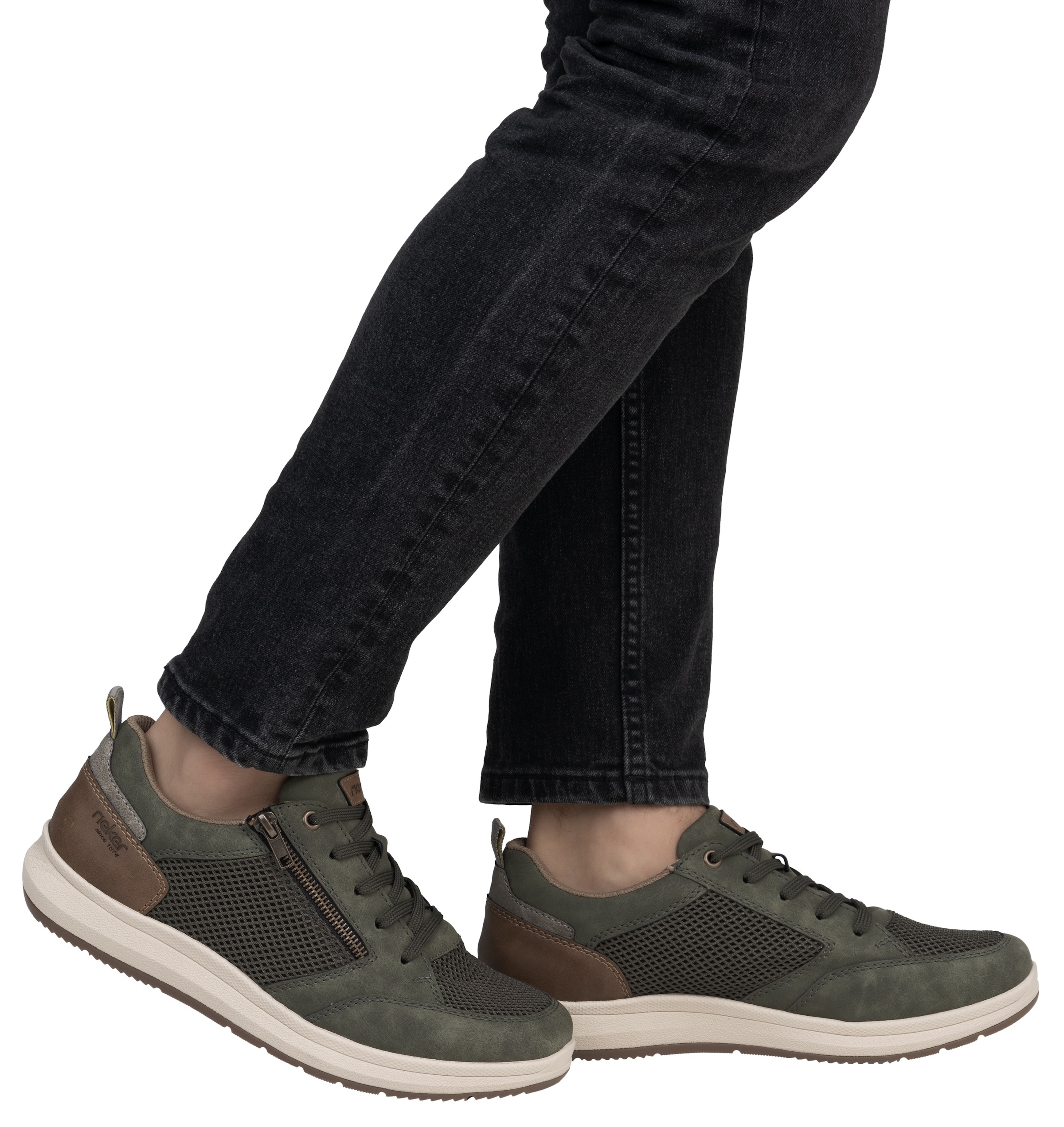 Rieker Sneakers  , Halbschuh, Freizeitschuh, Schnürschuh mit seitlichem Reissverschluss