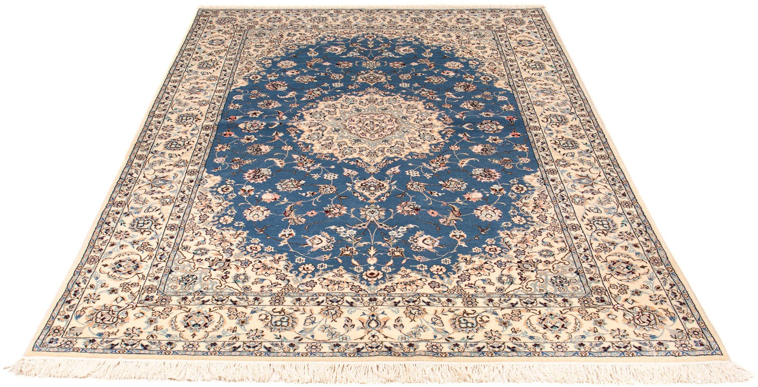Image of morgenland Orientteppich »Perser - Nain - Premium - 233 x 155 cm - dunkelblau«, rechteckig, 6 mm Höhe, Wohnzimmer, Handgeknüpft, Einzelstück mit Zertifikat bei Ackermann Versand Schweiz