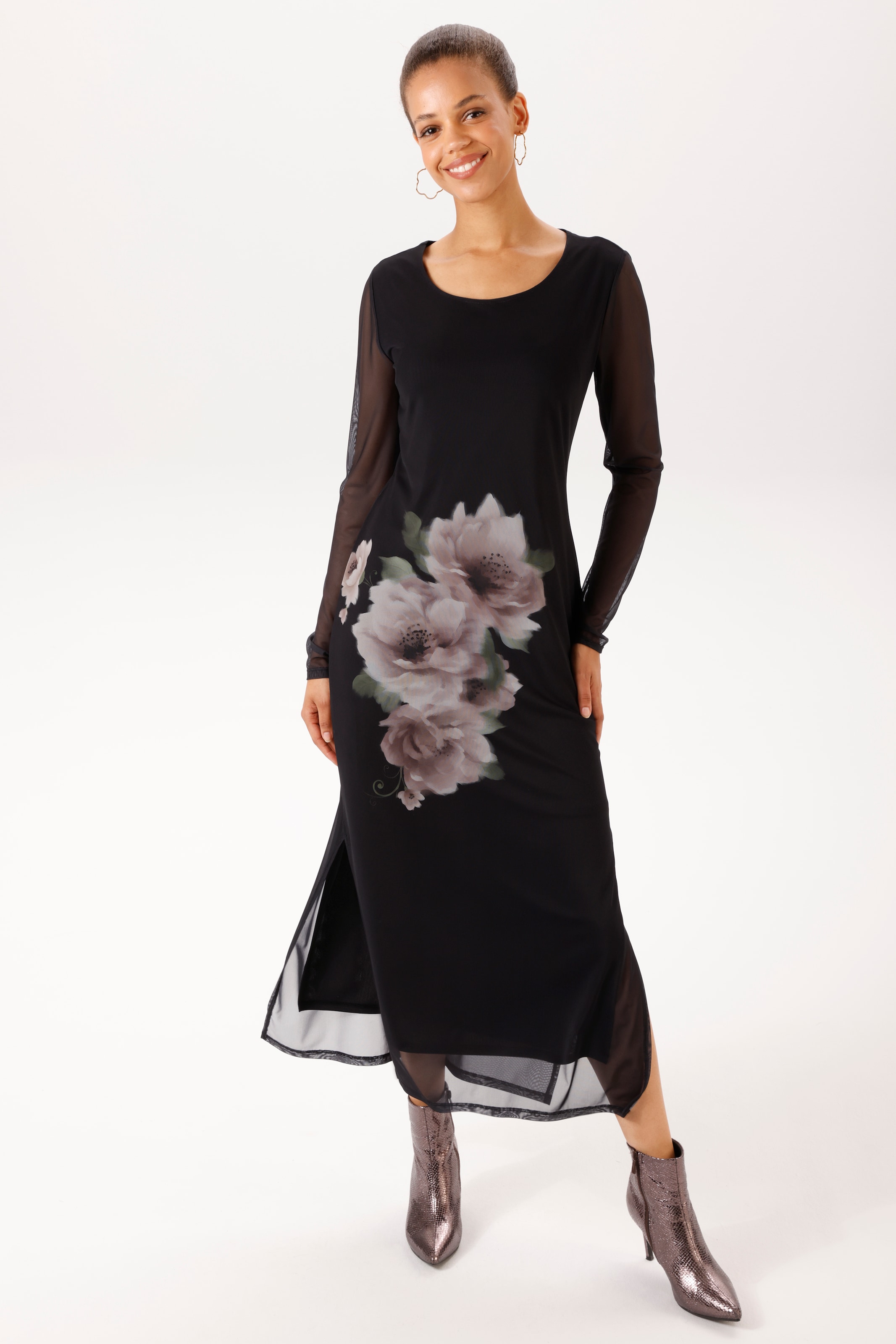 Aniston CASUAL Maxi robe avec grandes fleurs batik - NOUVELLE COLLECTION