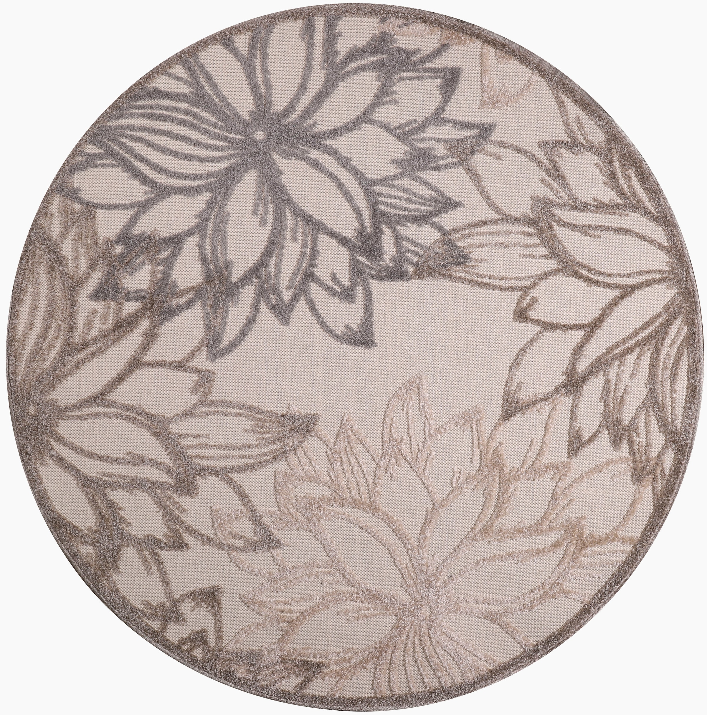 Sanat Teppich »Floral 2 Outdoor«, rund, 6 mm Höhe, In- und Outdoor geeignet, florales Design, Balkon, Terasse