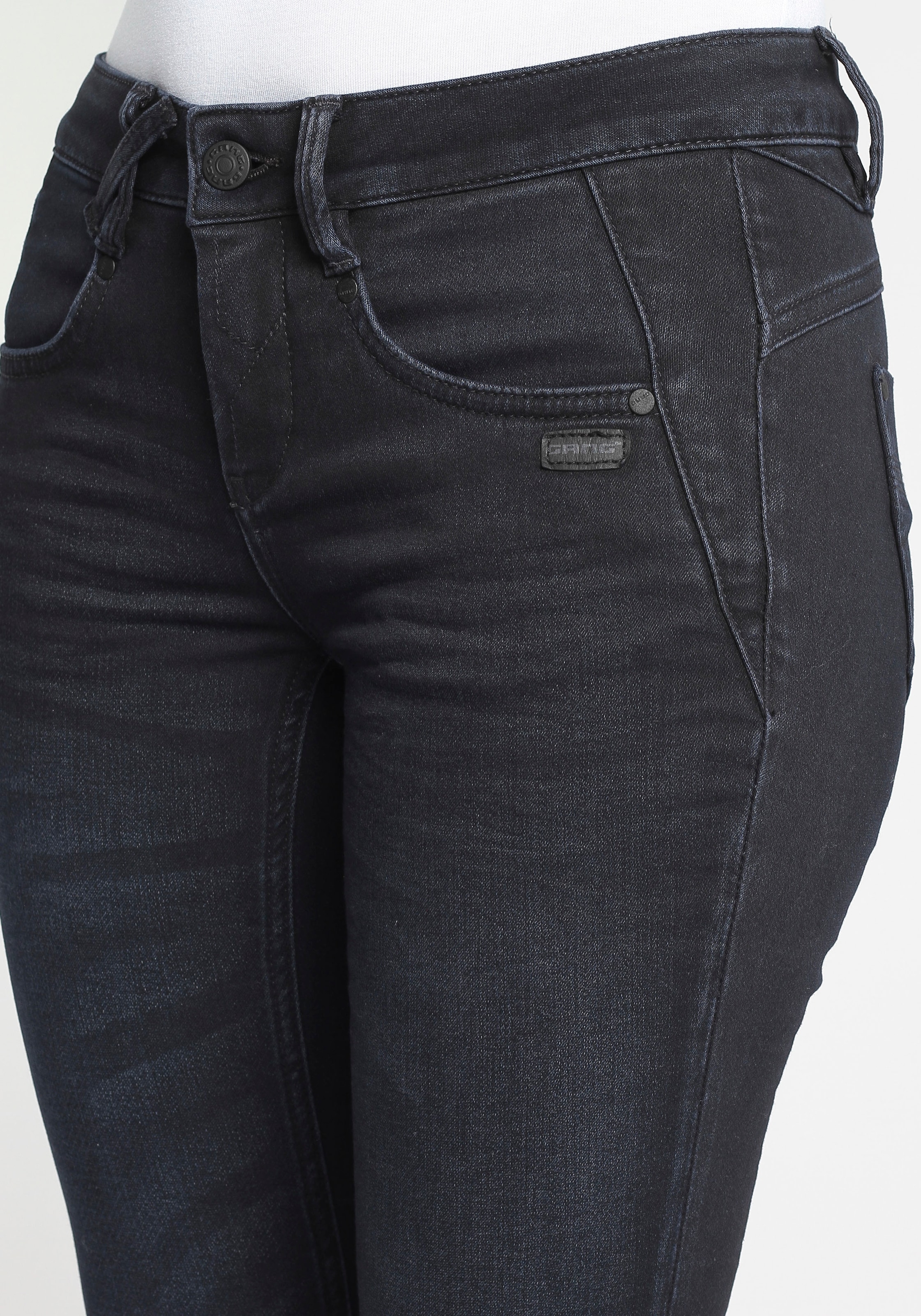 GANG Skinny-fit-Jeans »94NELE«, mit gekreuzten Gürtelschlaufen vorne am Bund
