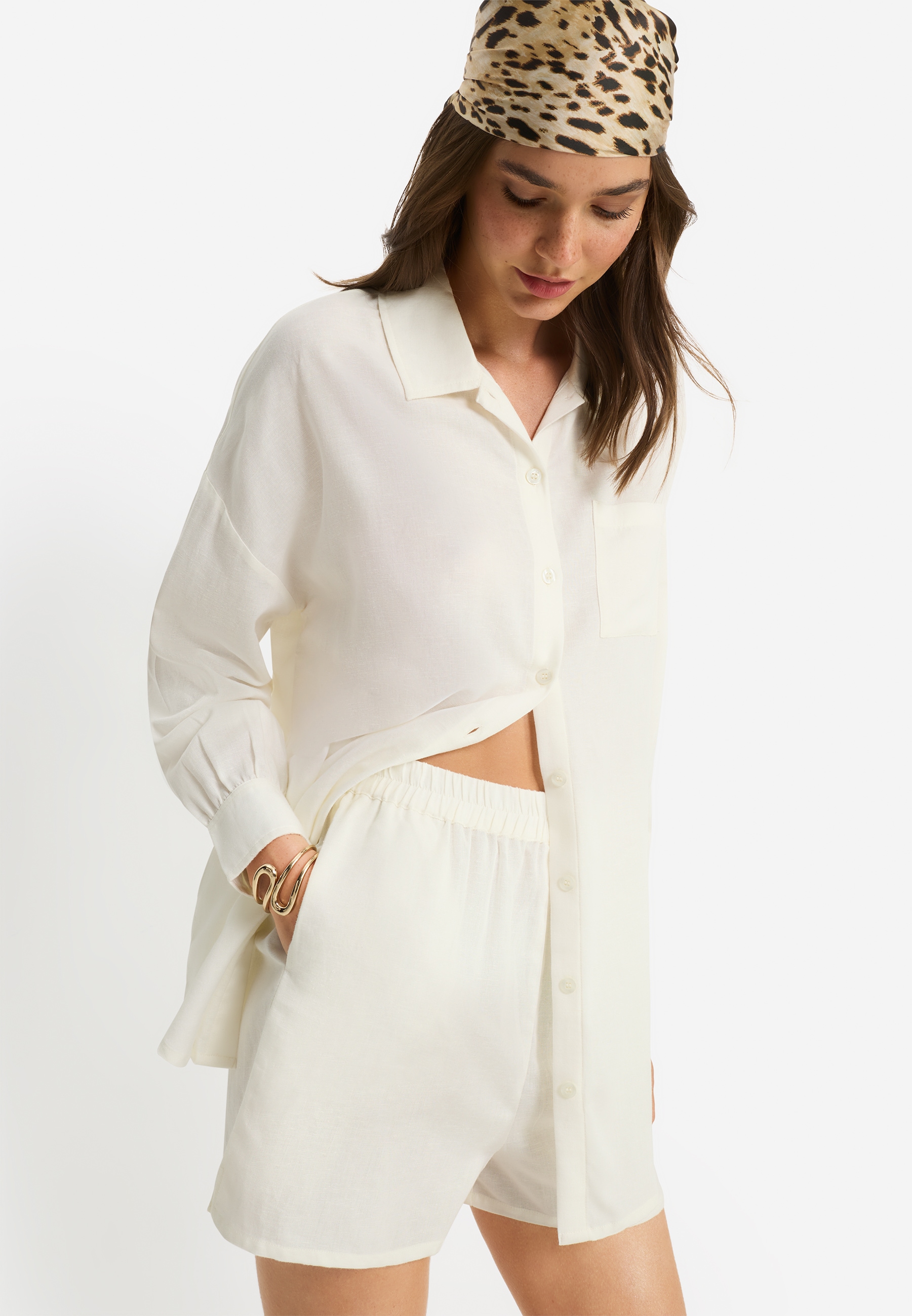 LSCN by LASCANA Langarmbluse Set, mit Shorts, 2 tlg.